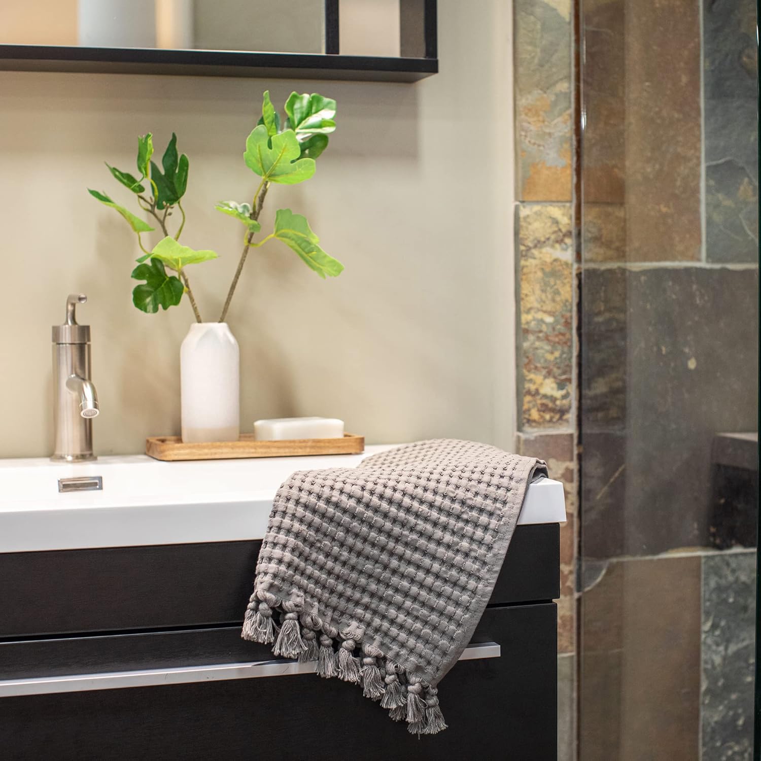 Gilden Tree Modern Waffle Towels Stone