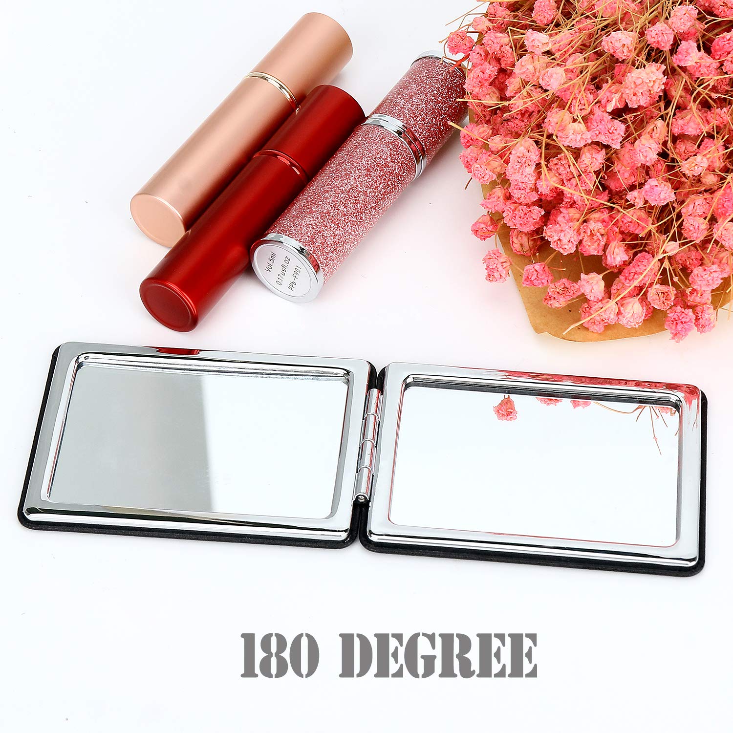 Compact Mens Travel Vanity Mirror Black