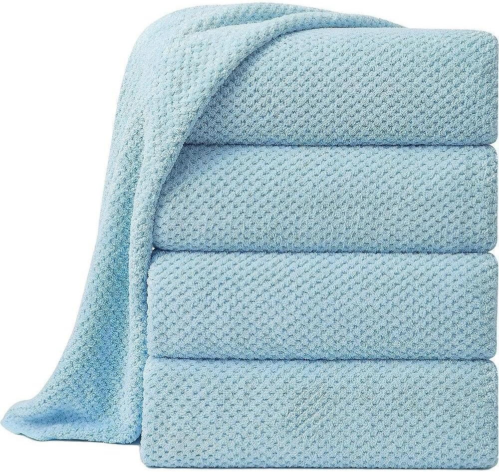 TRP Super Soft Plush Oversized Bath Sheet Towel Set of 4