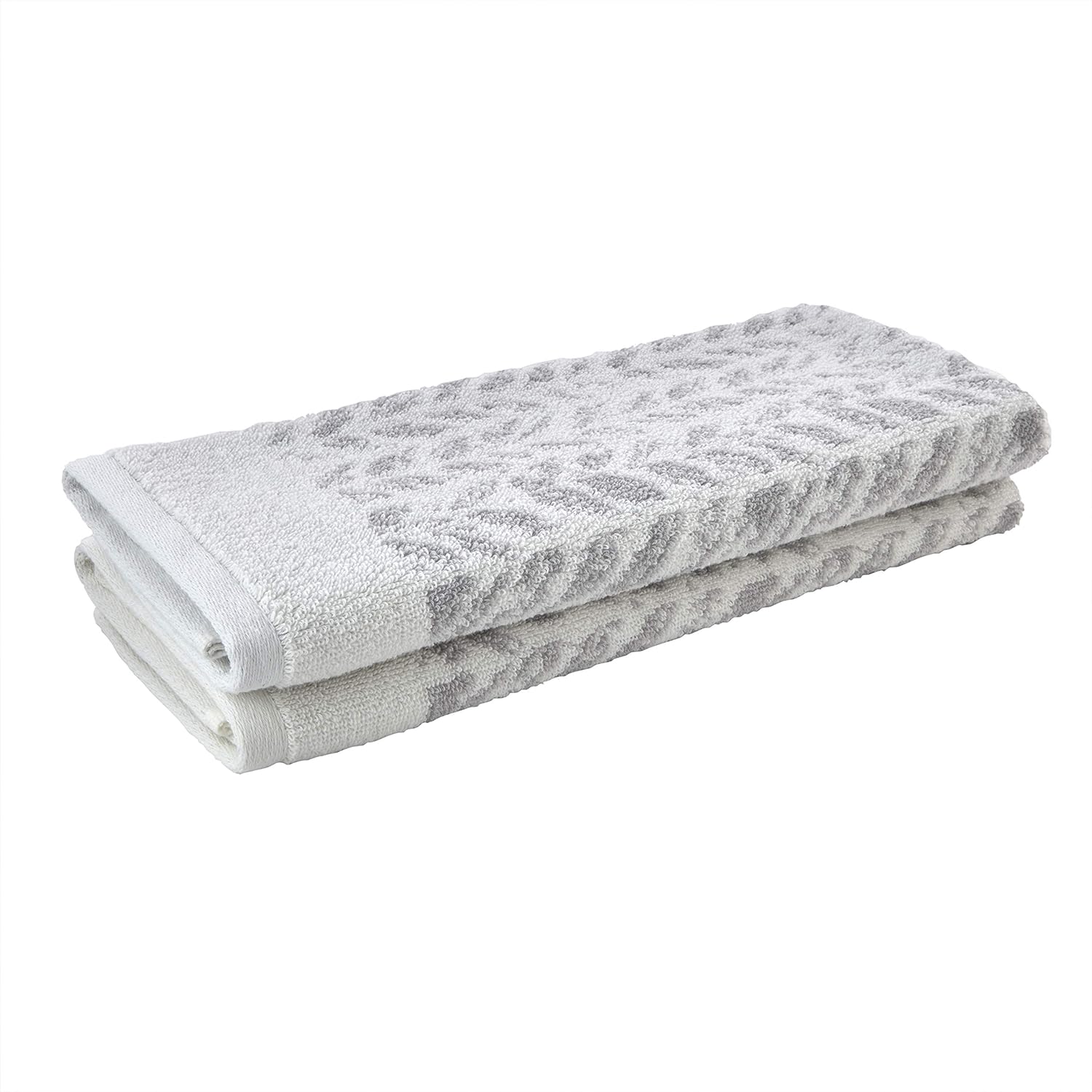 SKL Home Distressed Leaves Hand Towel Gray 16 x 26 2 Count