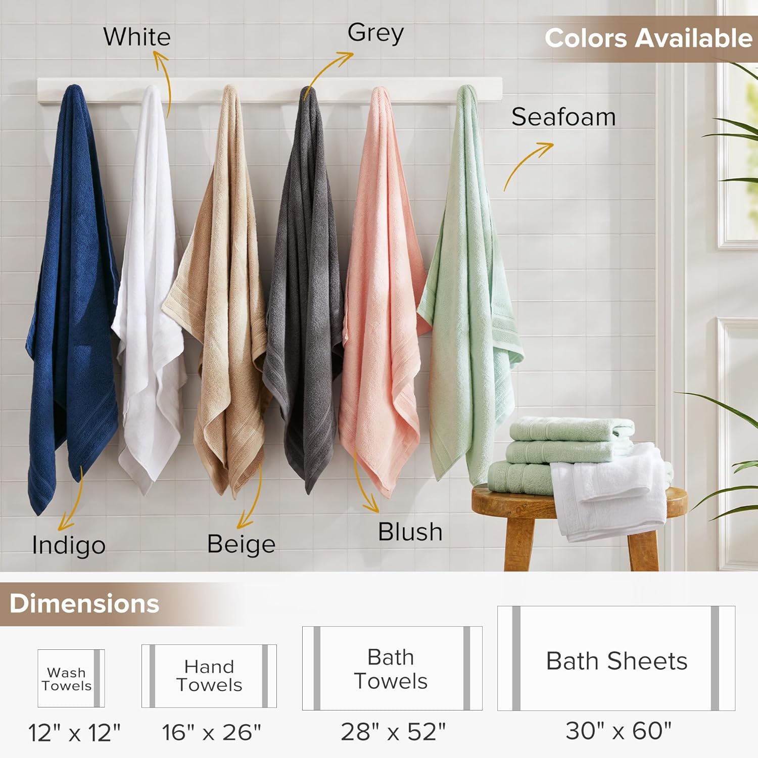 Experience Ultimate Luxury 12-Piece Cotton Bath Towel Set by Comfort Spaces