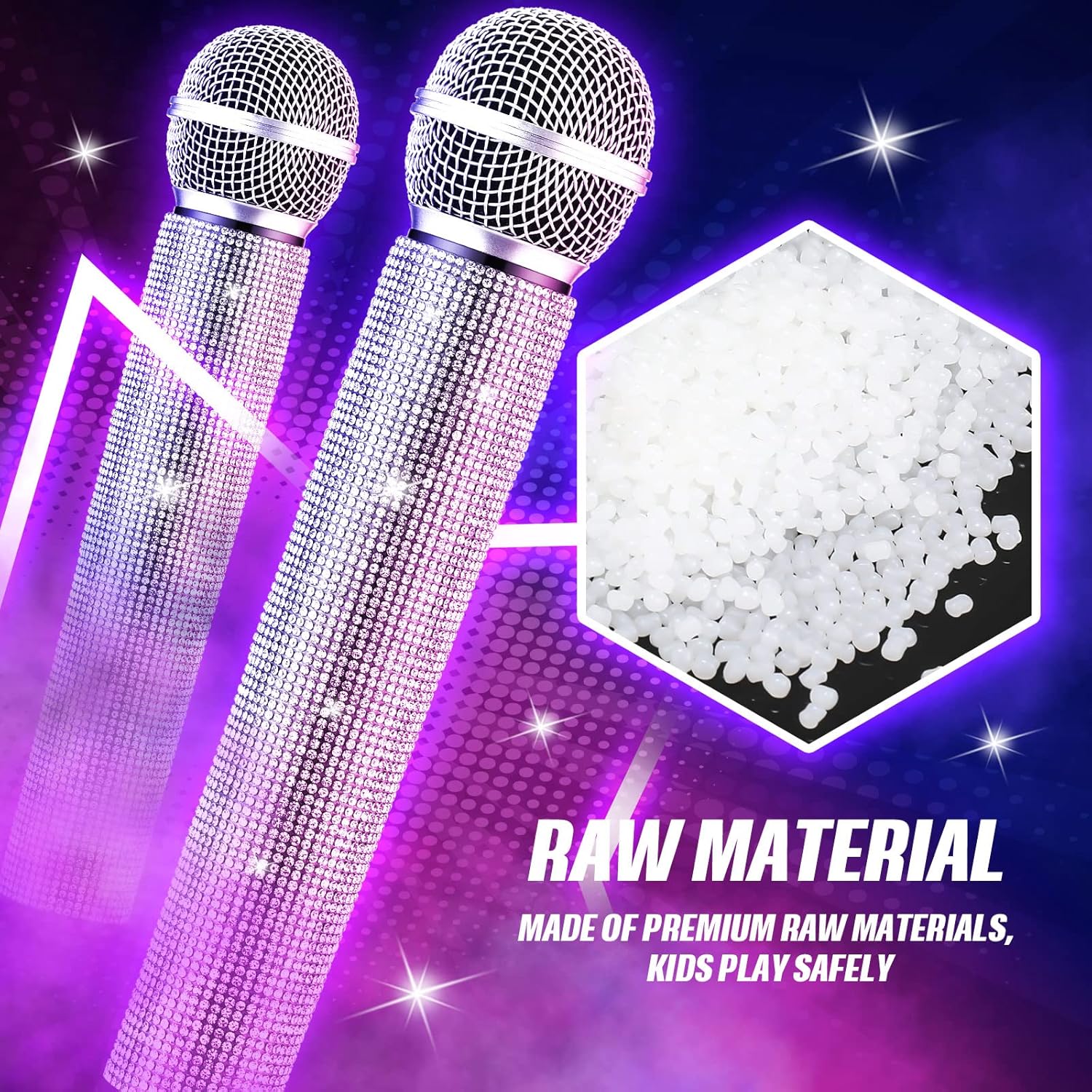 Bling fake sparkly microphone for cosplay and parties