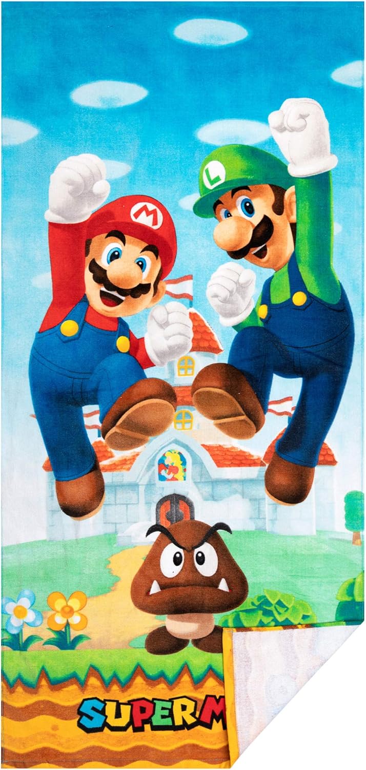 Franco Super Mario Official Nintendo Kids Super Soft Cotton BathPoolBeach Towel