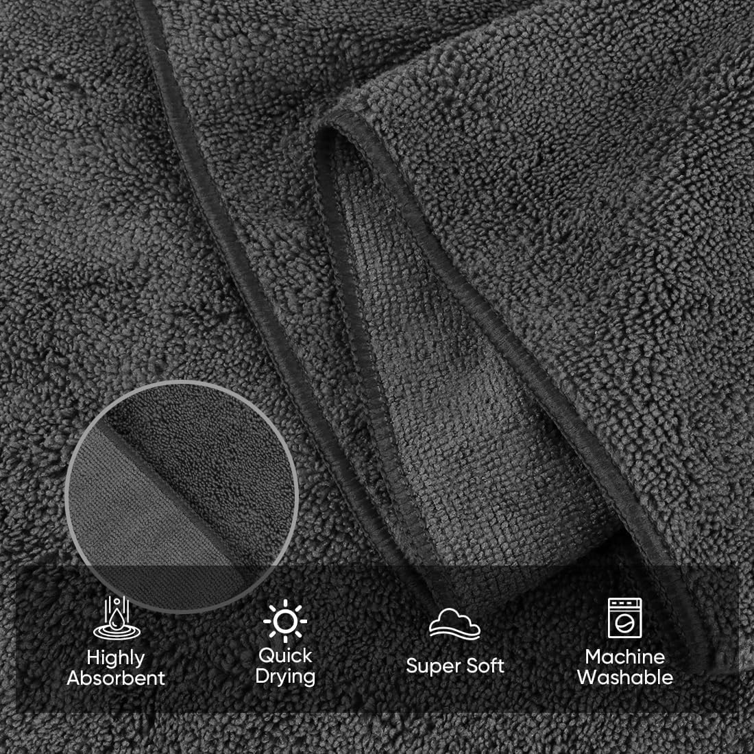 Microfiber Hand Towels for Bathroom Soft Durable 12-Pack