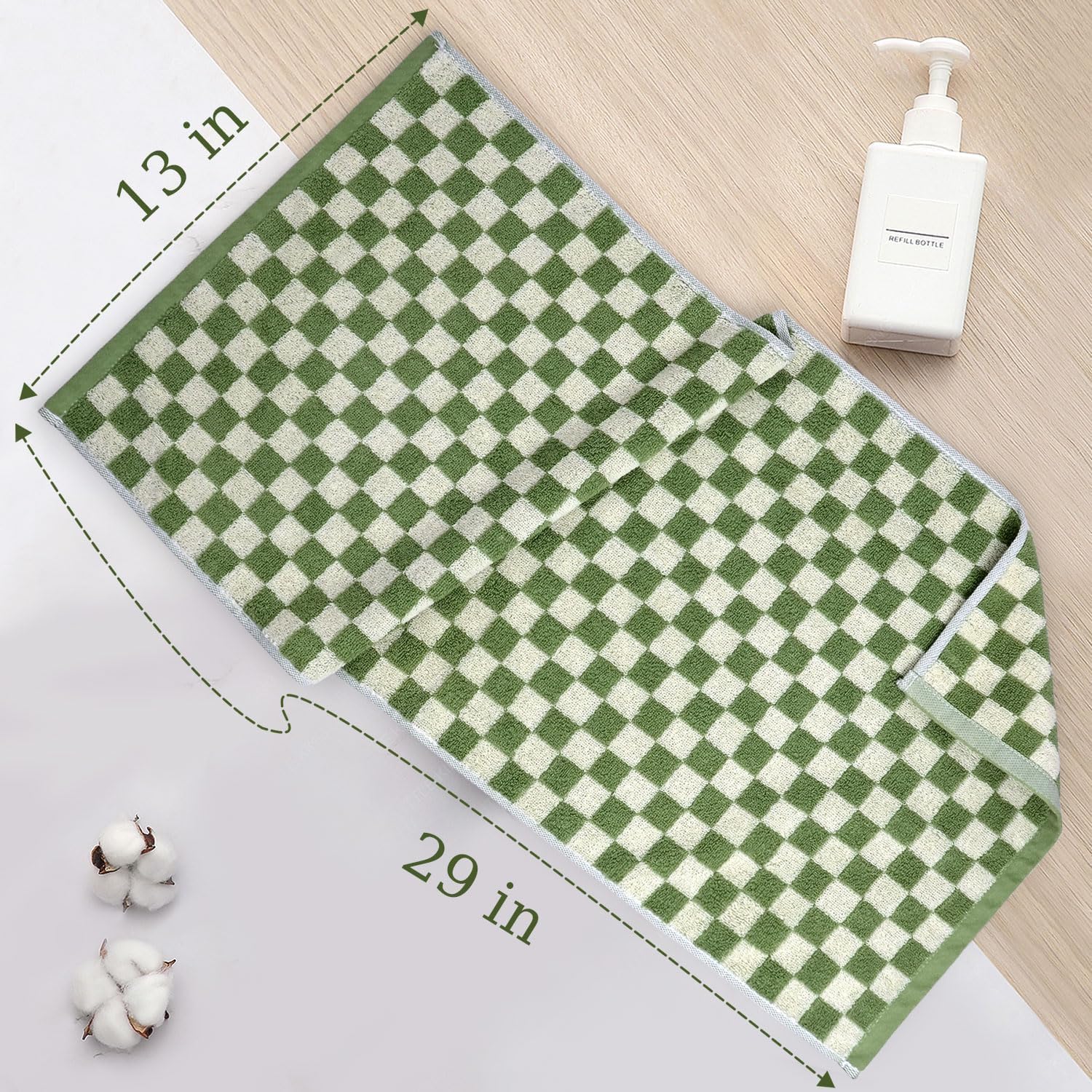 Jacquotha Bath Hand Towels 4-Piece Checkered Soft Absorbent