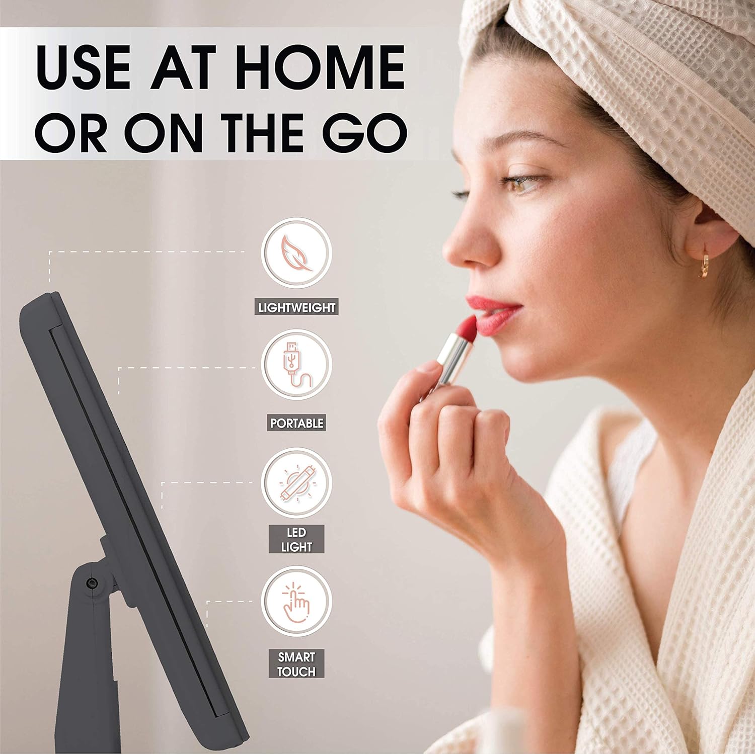 Backlit Makeup Vanity Mirror Illuminate 36-LED Touch-Screen Light Control