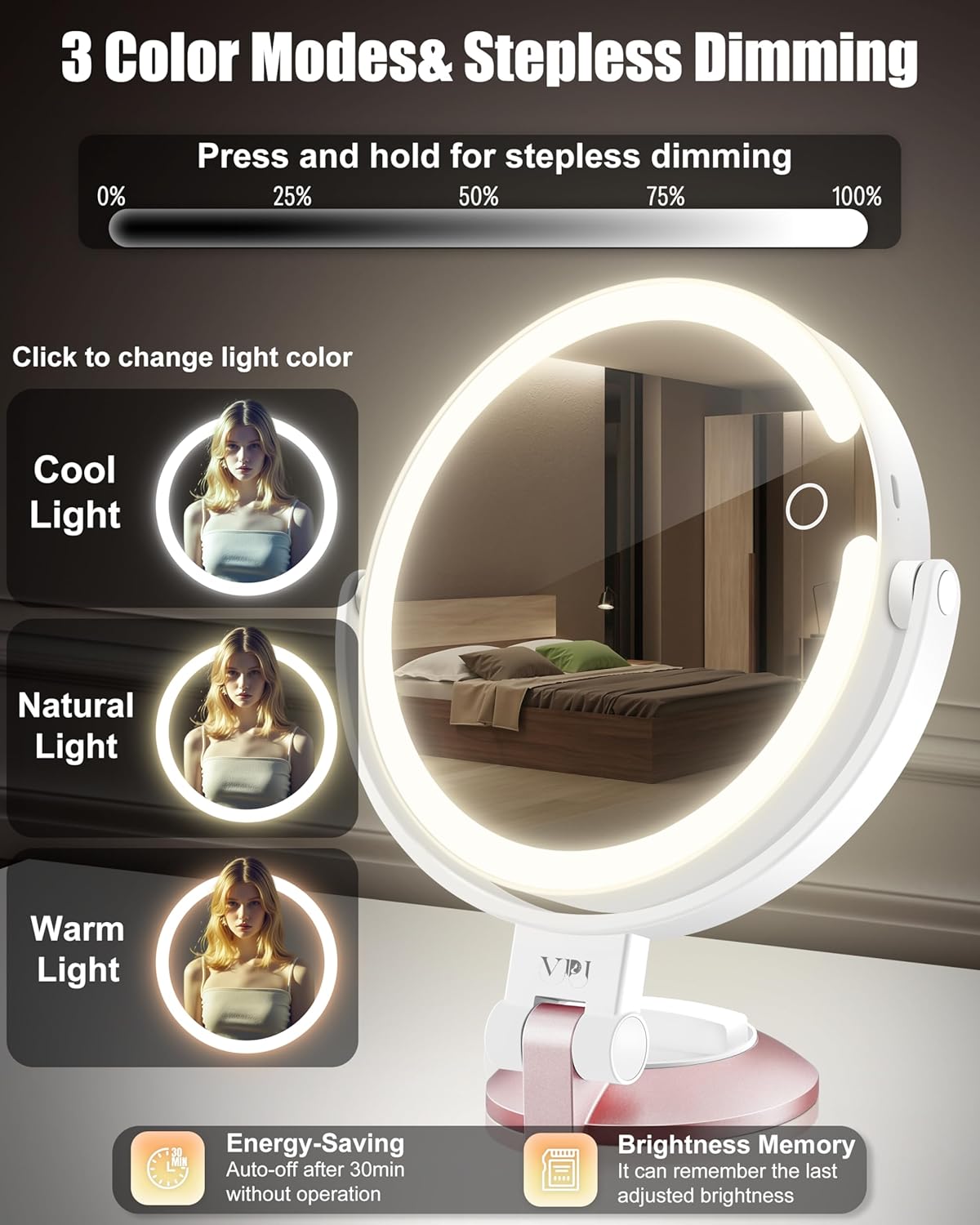 Wall-Mounted Magnifying Mirror with suction cup