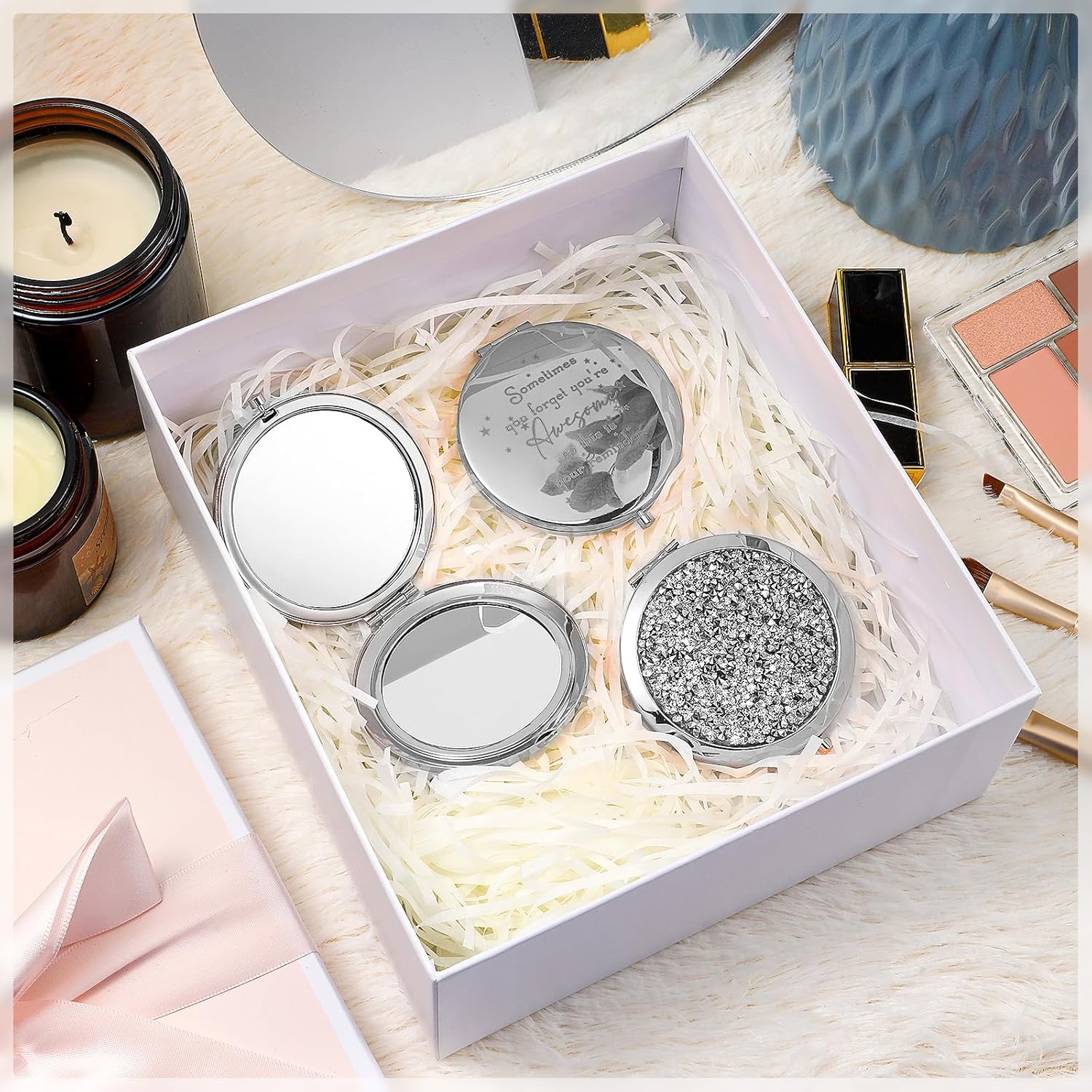 10-Piece Inspirational Compact Mirrors for Women and Appreciation Gifting