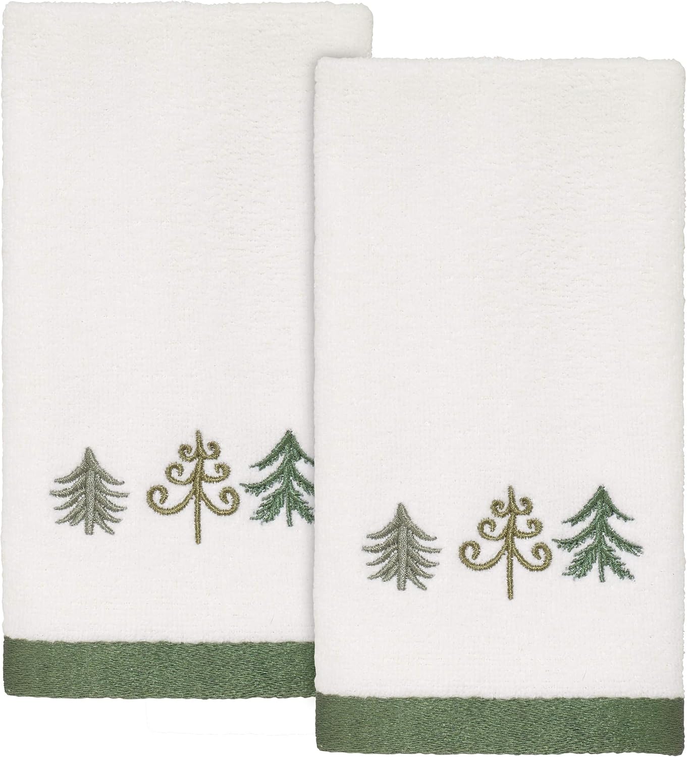 Fingertip Cotton Towels Set of 2 - Christmas Tree Design