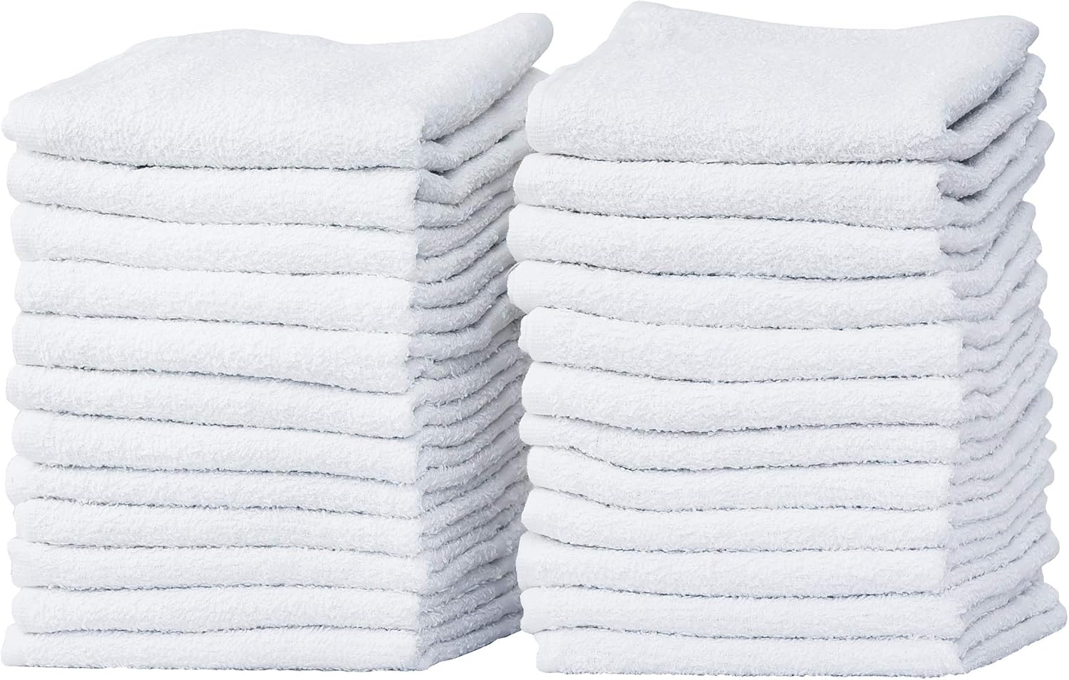 60-Pack White 100 Cotton Towel Washcloths - Durable Lightweight