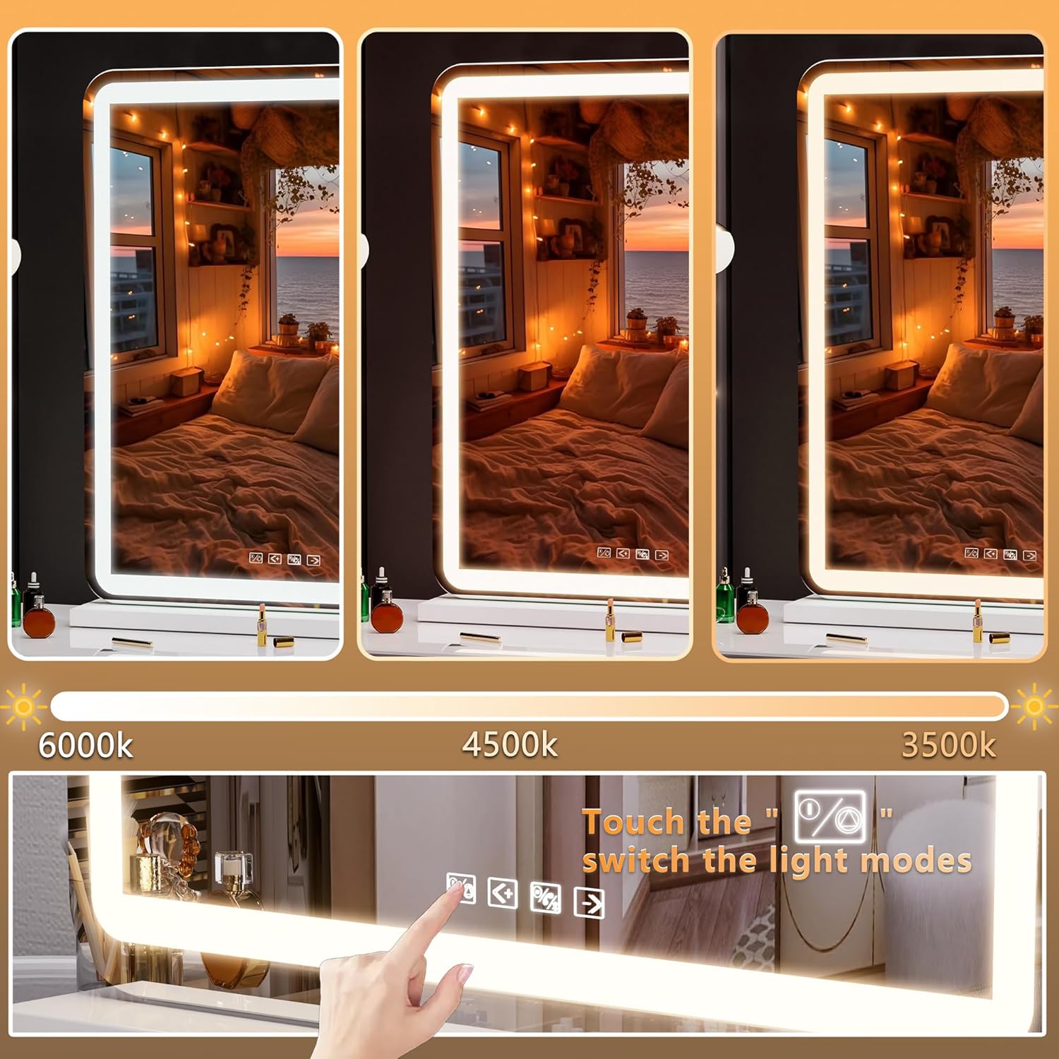 Vanity Mirror with Lights and Bluetooth Speaker
