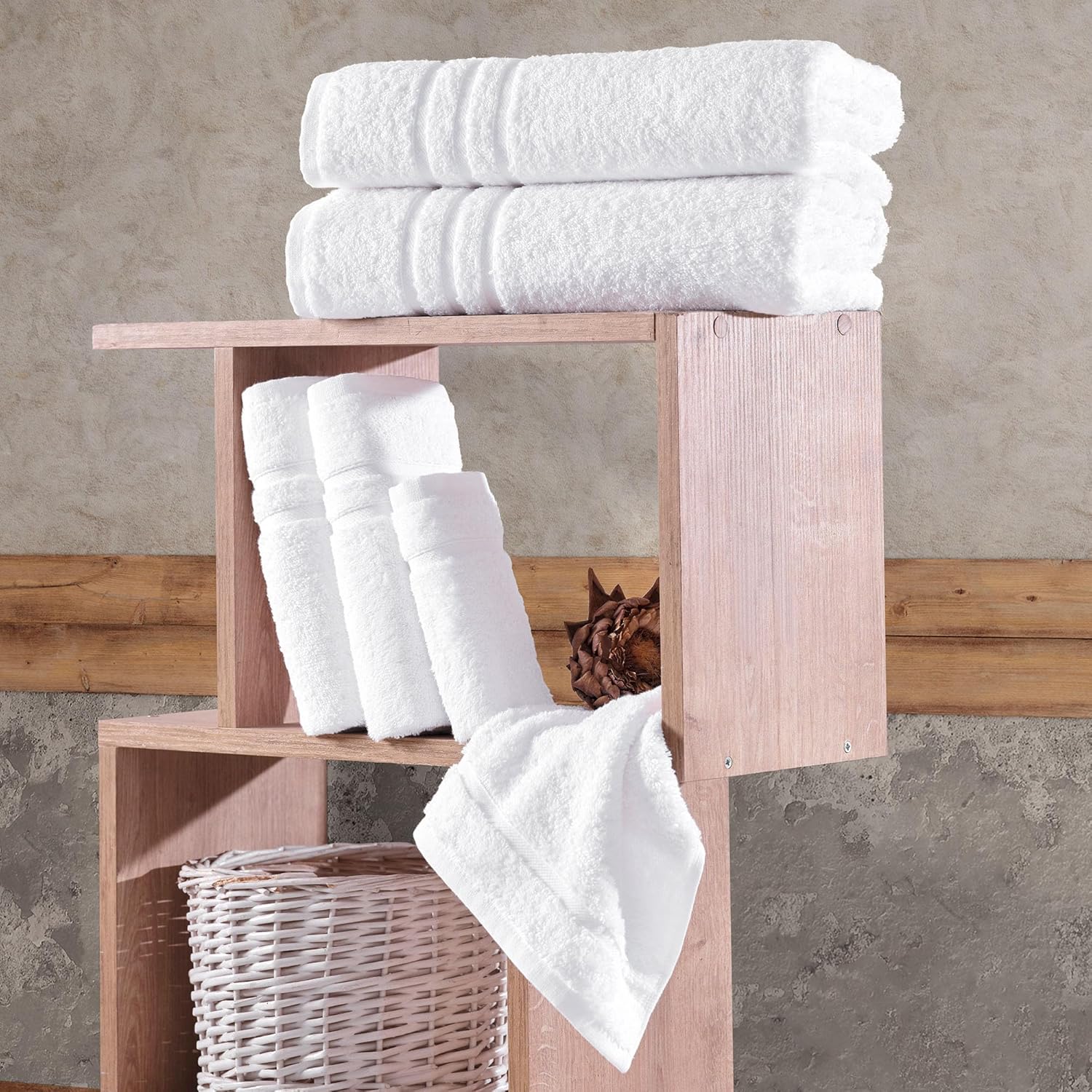Hawmam Linen Luxury 6-Piece Bath Towel Set