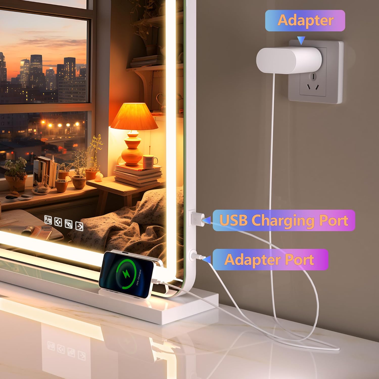 32 x 22 Vanity Mirror with Lights