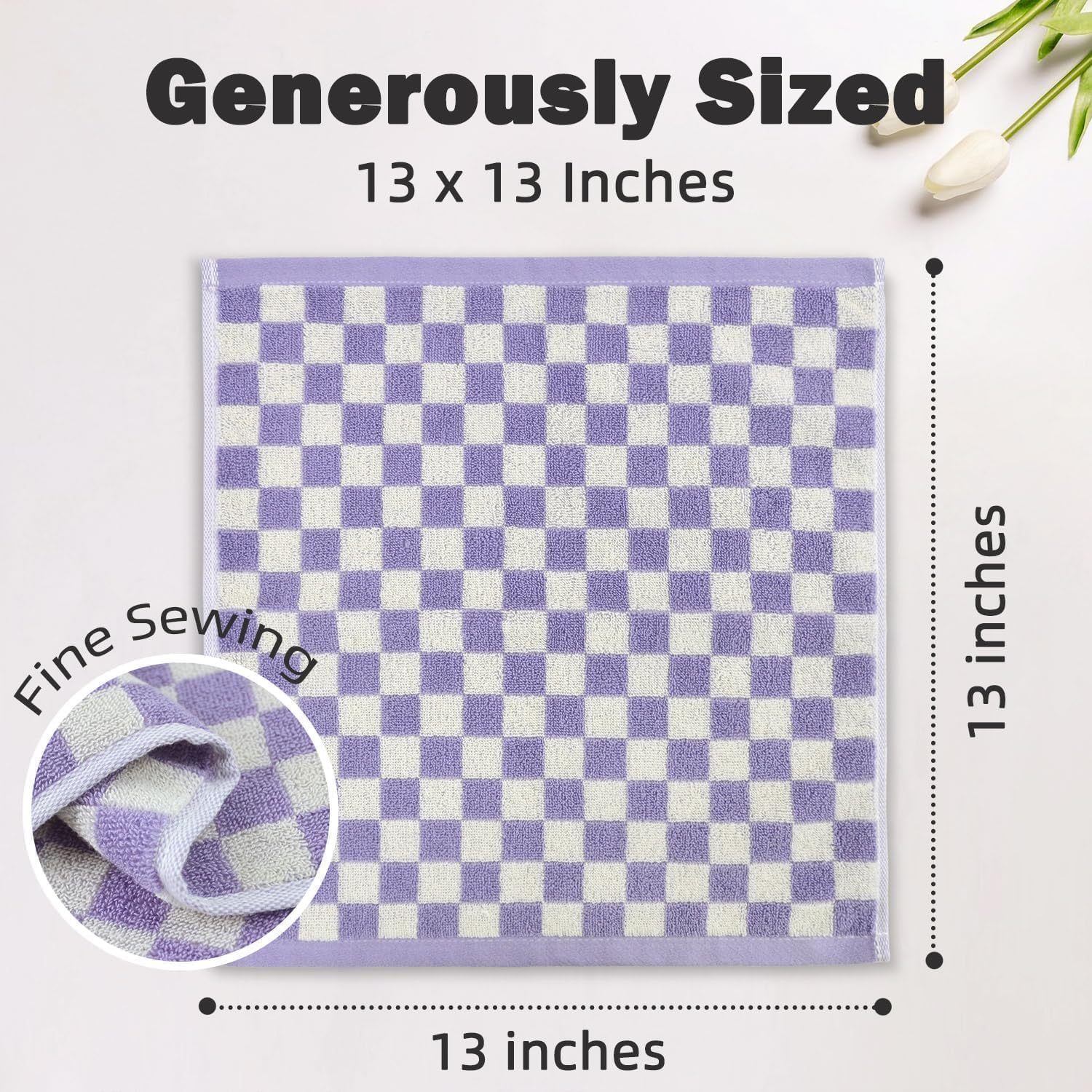 Vibrant 4-Pack Checkered Cotton Washcloths