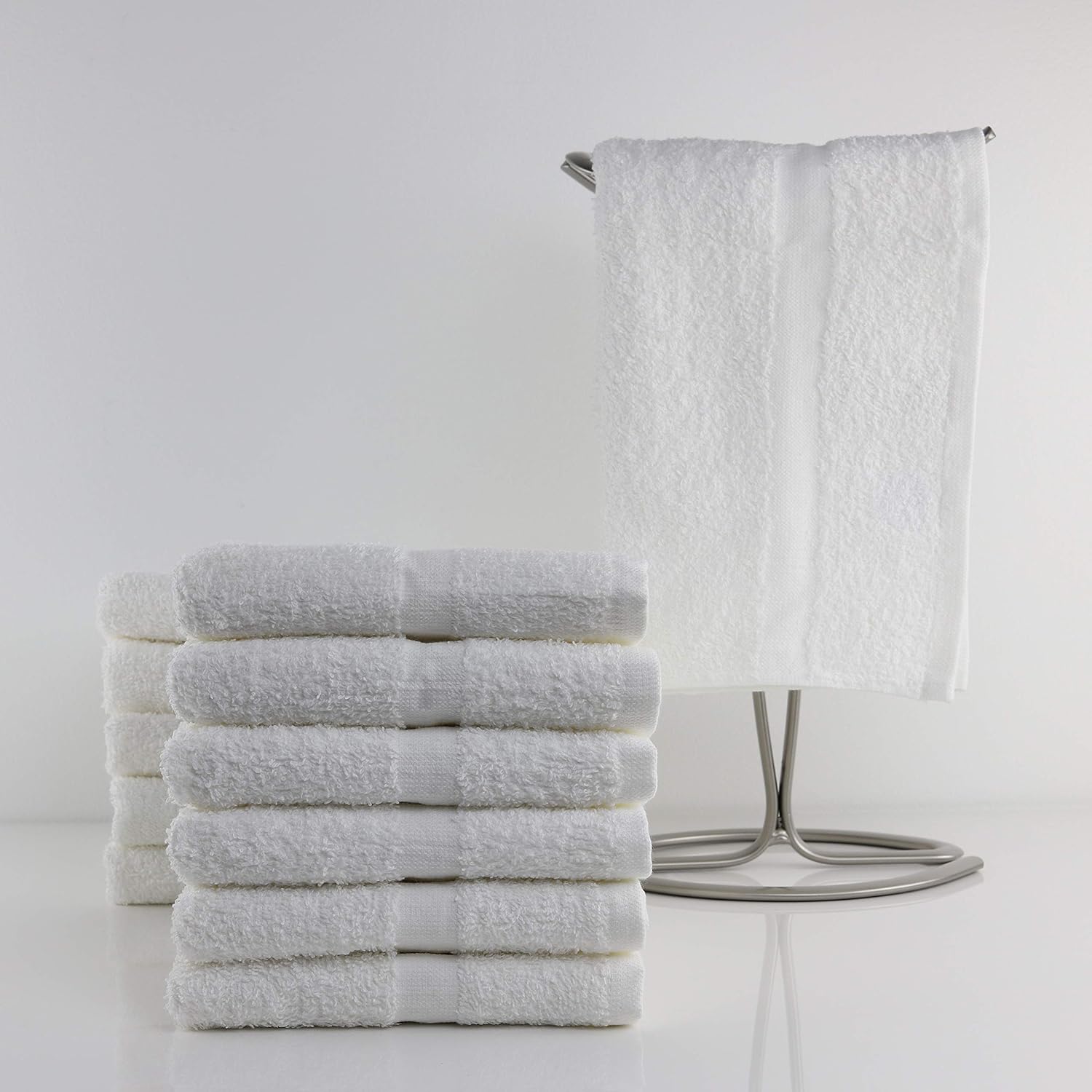 1888 Mills 12-Piece Microfiber Utility Towels - Durable bleach-safe White