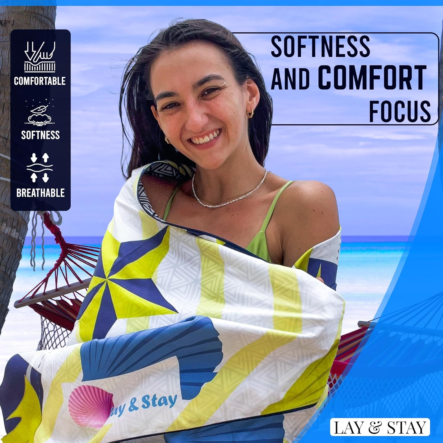 Lay Stay Sand-Free Summer Beach Towel