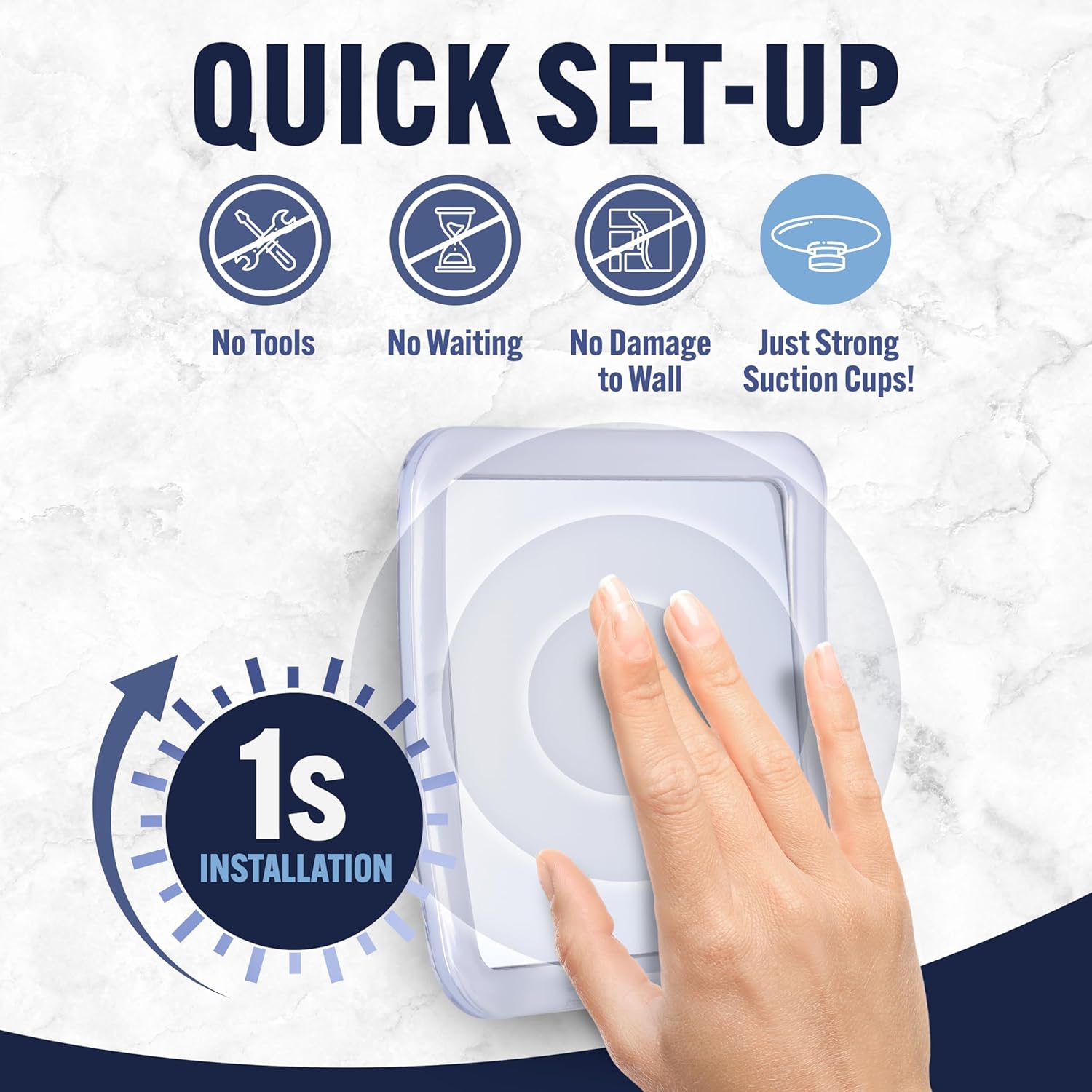 Compact Travel Shower Mirror with Anti-Fog Suction