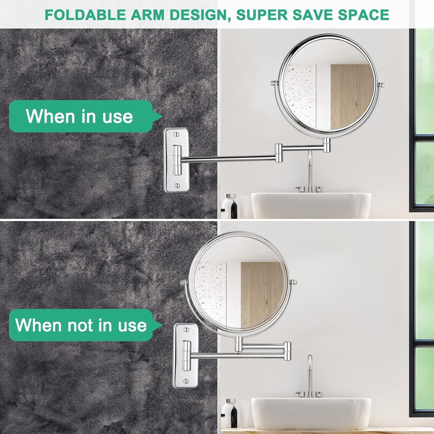 Decluttr 8-Inch Wall-Mounted Makeup Mirror