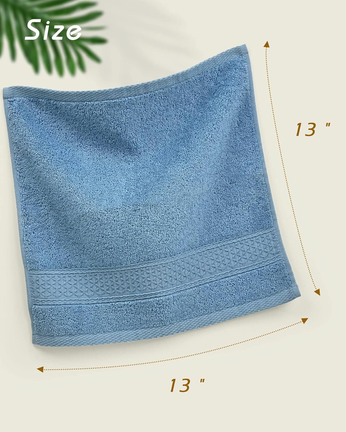 6-Color Pure Cotton Washcloth Set 13x13 inches