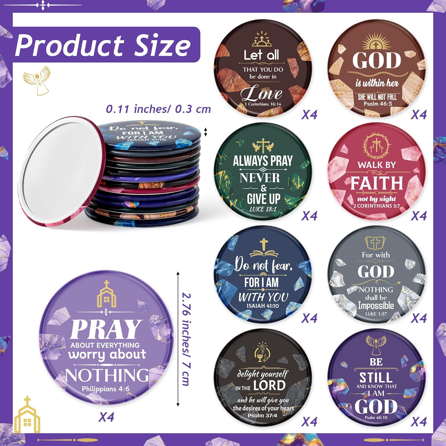 Y1tvei 36-Piece Compact Mirrors Set