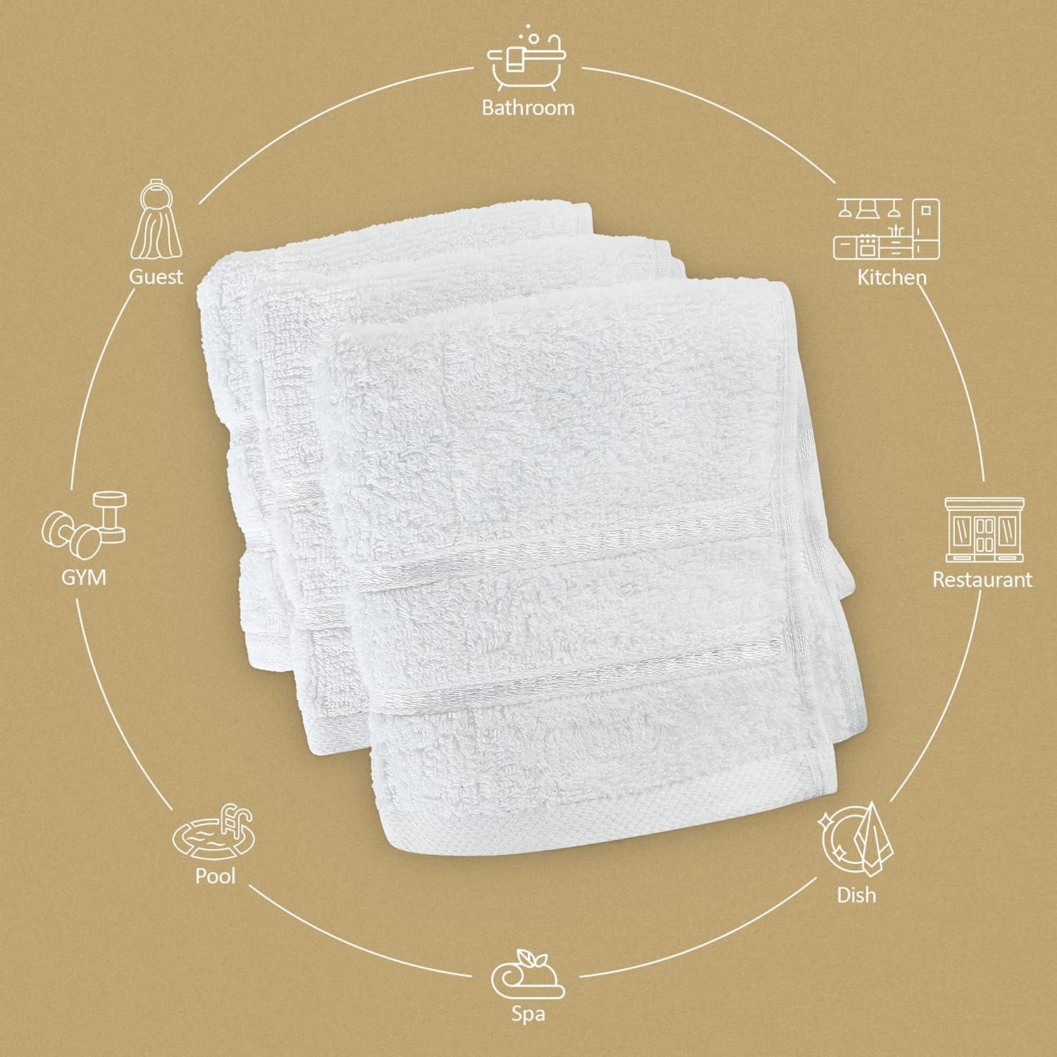 Utopia Towels - Viscose Luxury Wash Cloths Set 12 x 12 Inches