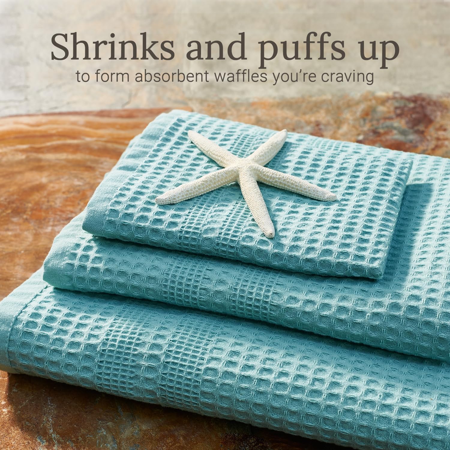 GILDEN TREE Waffle Towels - Oversized Seafoam