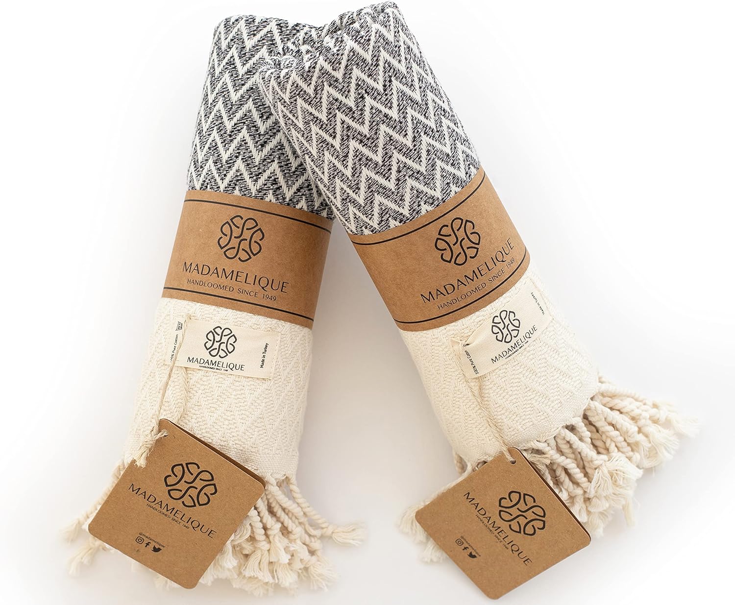 Madamelique Exclusive Hand Towels Set 2-18x40 inches