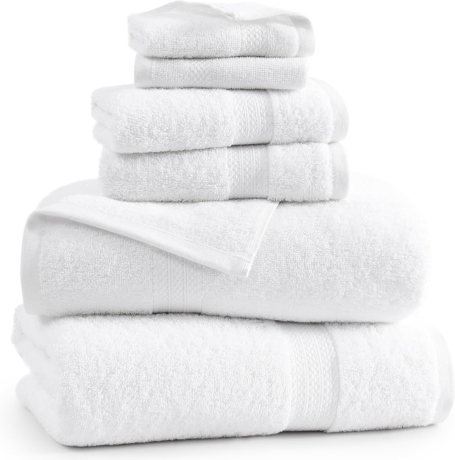 LANE LINEN 100 Cotton White Bath Towels Set