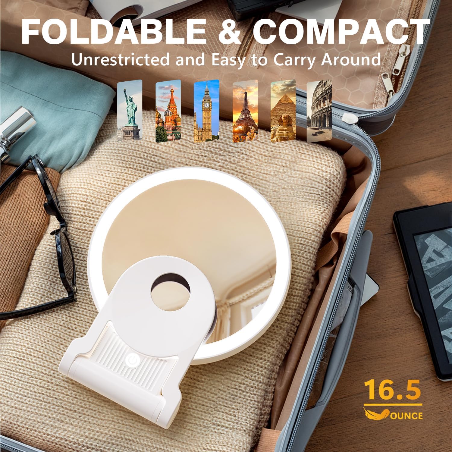 Versatile 1X 30X Magnifying Mirror for Travelers and Professionals