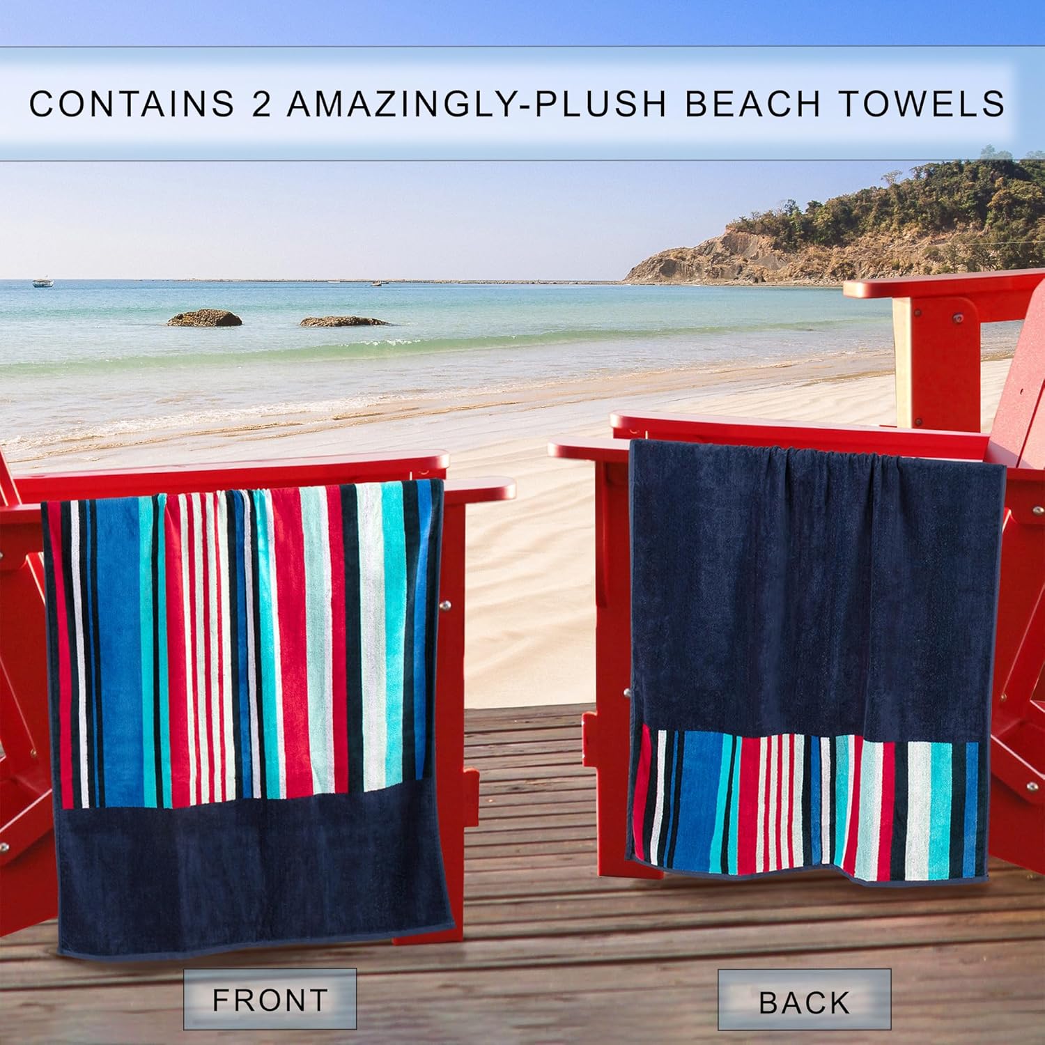 Superior Nautical Beach Towels Set 34x64
