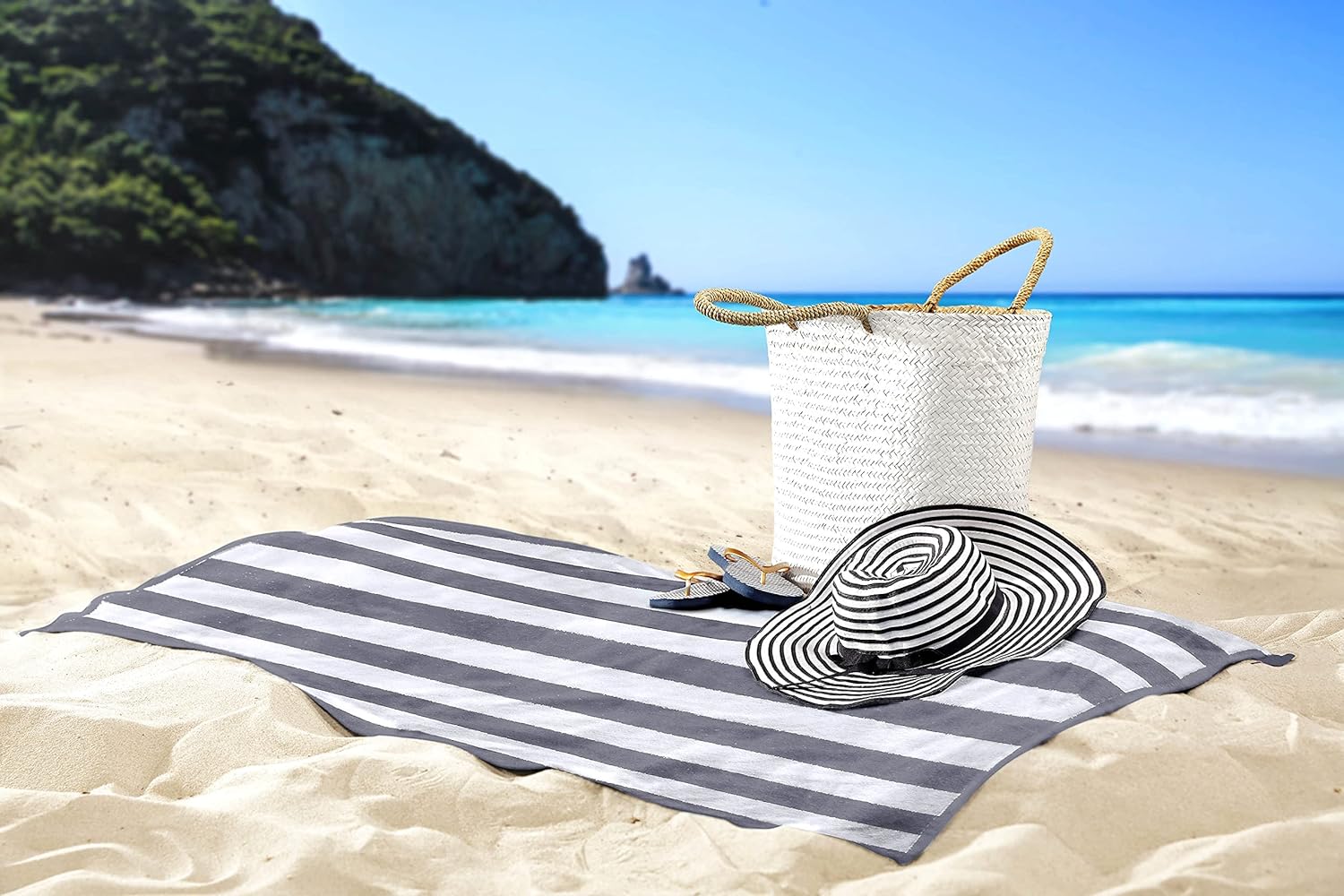 Utopia Gaming Series 4-Pack Cabana Stripe Beach Towels 30x60