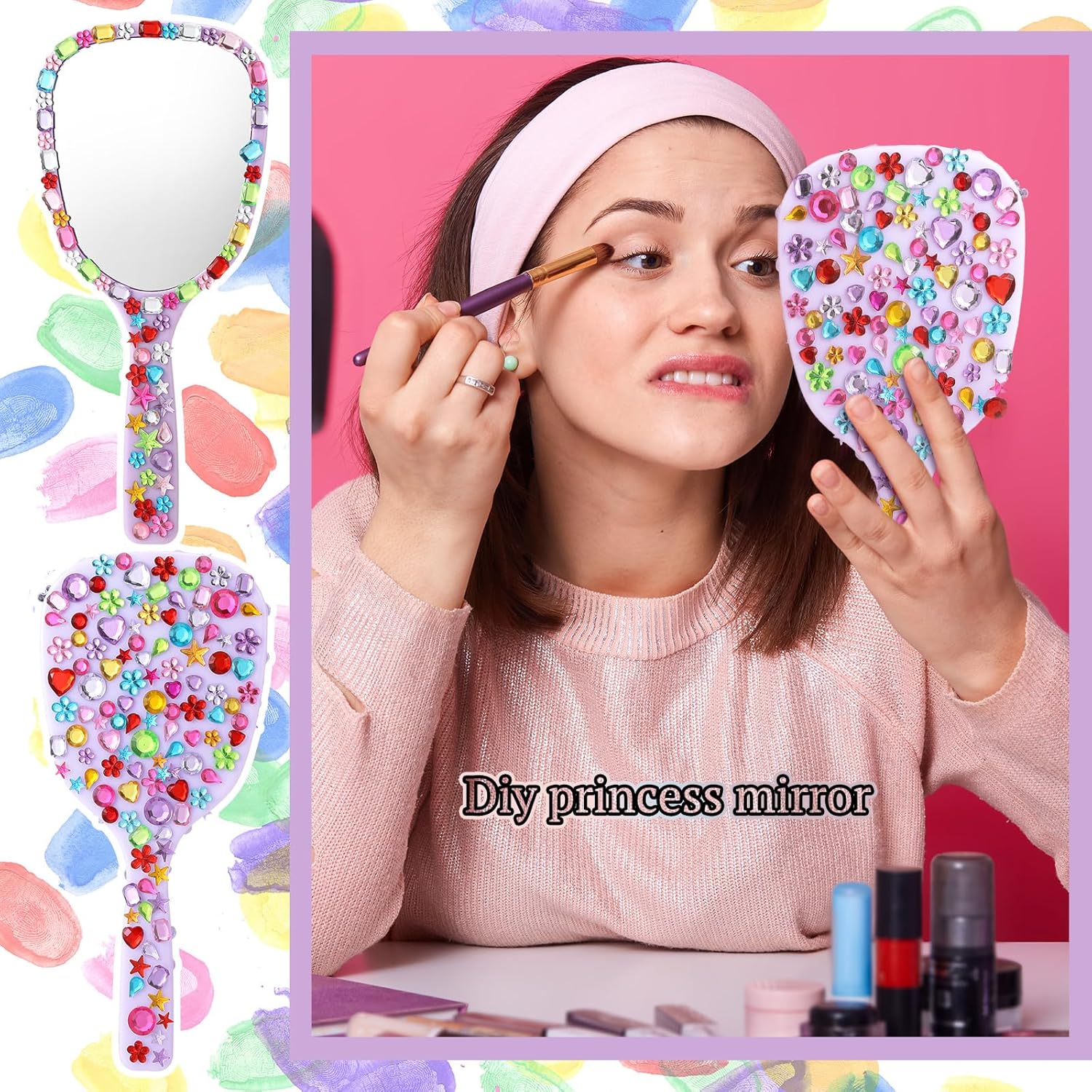 Compact Multicolored Portable Makeup Mirror
