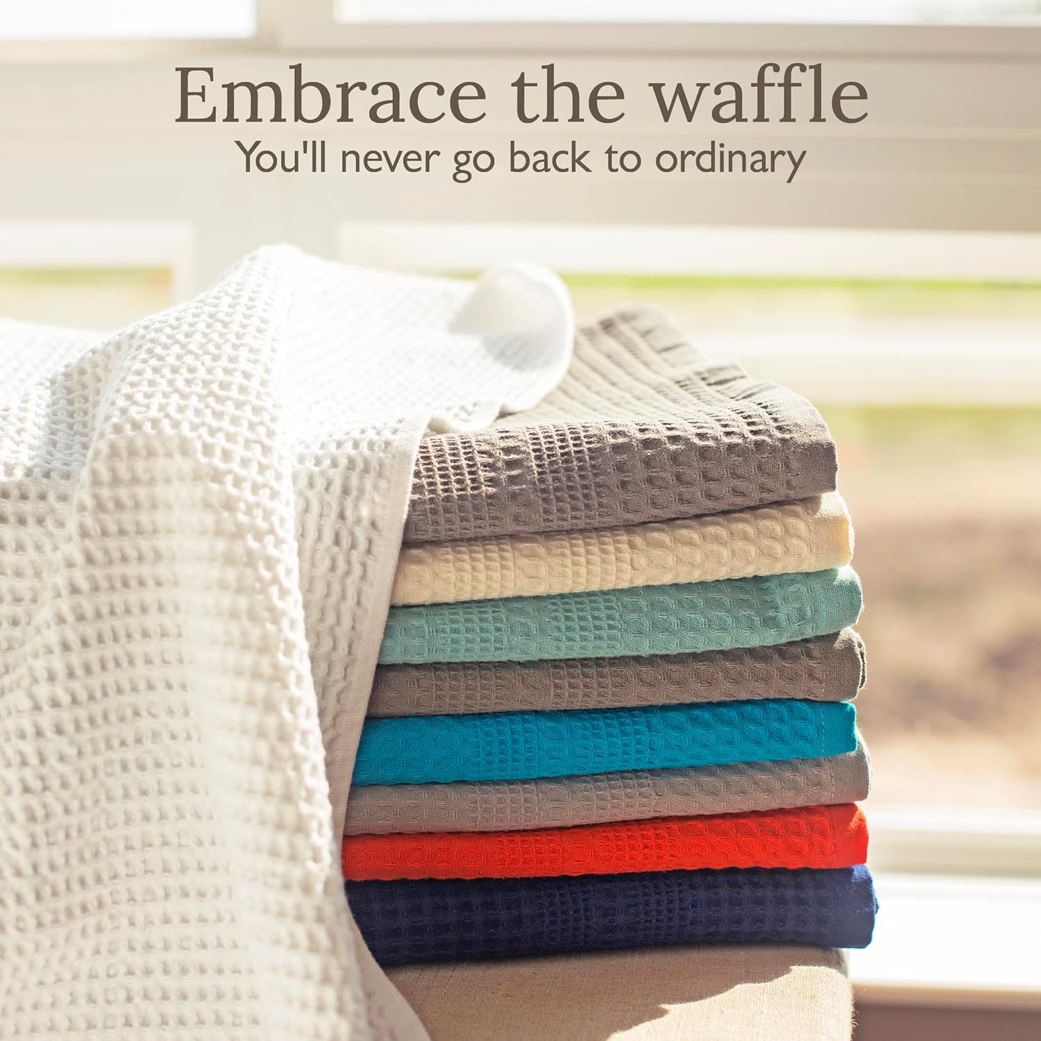 GILDEN TREE Waffle Towels - Oversized Seafoam