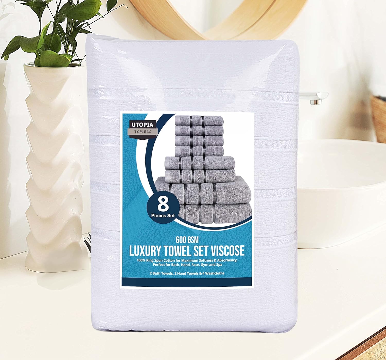 Utopia Towels 8-Piece Luxury Towel Set