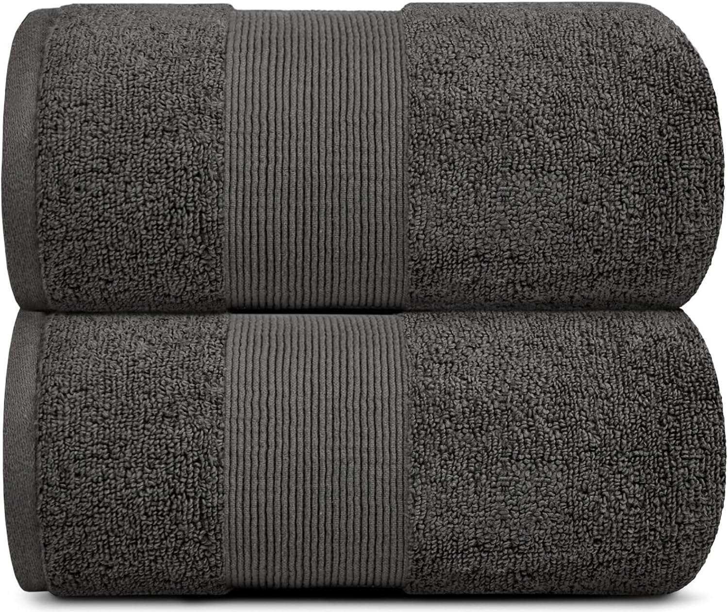 White Classic Resort Bath Sheet Towels 2 Pack - Charcoal
