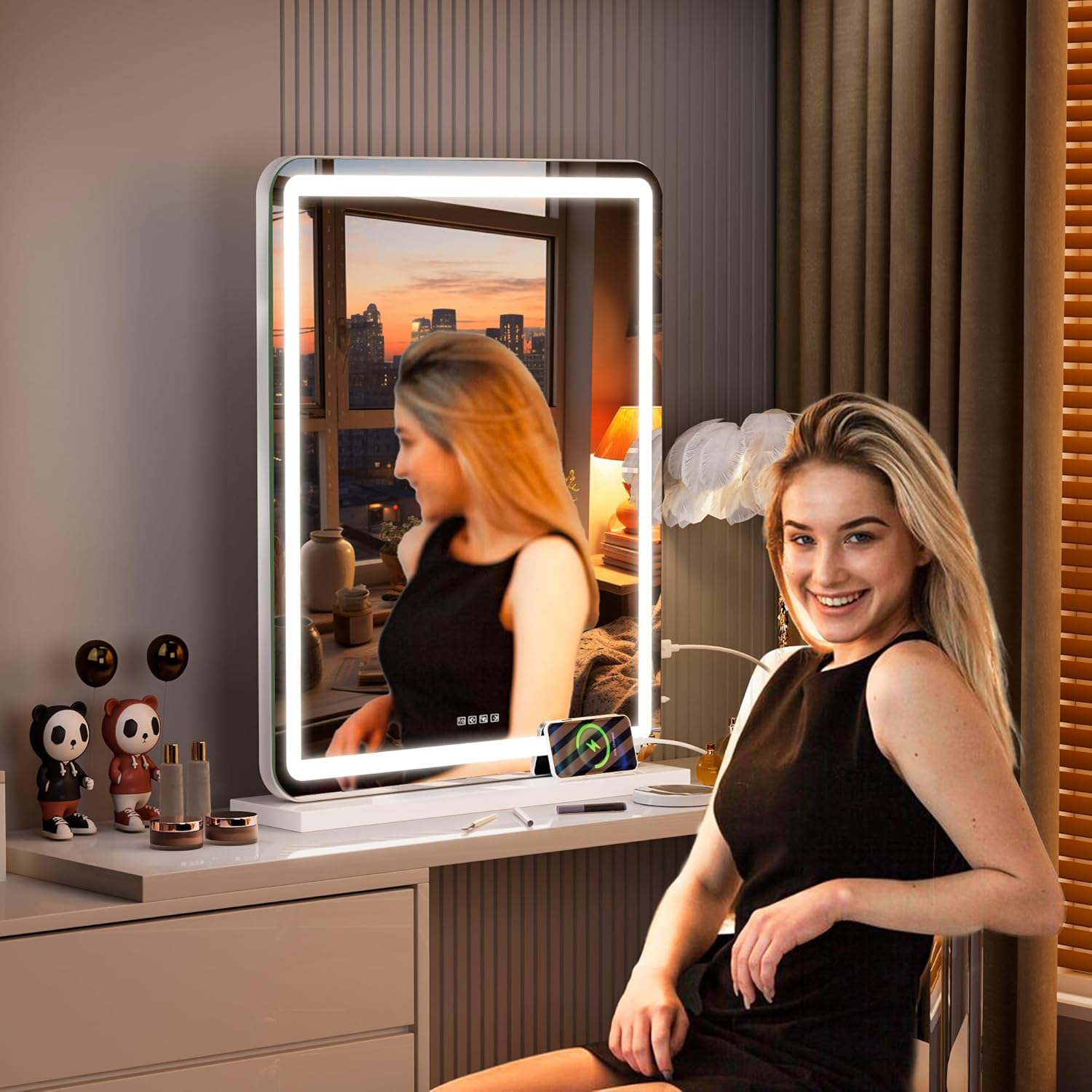 Vanity Mirror with Lights and Bluetooth Speaker