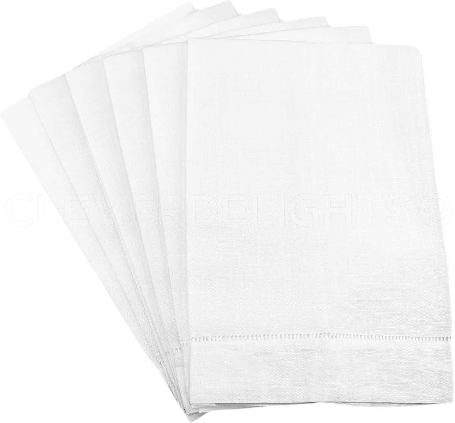 High-Quality Linen Hand Towels - 6-Piece Set - 14 x 22 - Fingertip