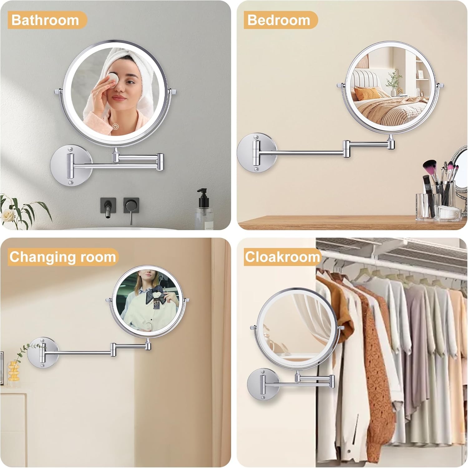 9 inch Large Rechargeable Lighted Makeup Vanity Mirror