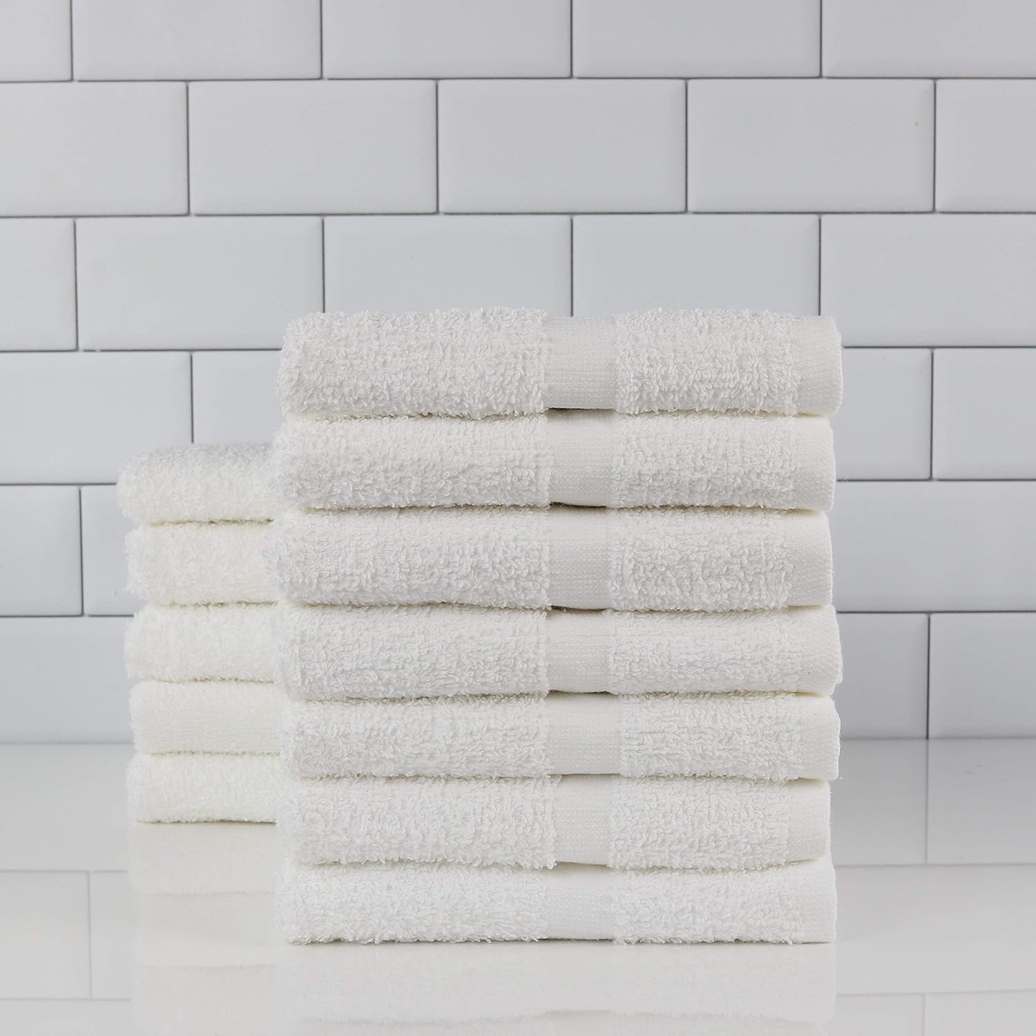 1888 Mills 12-Piece Microfiber Utility Towels - Durable bleach-safe White