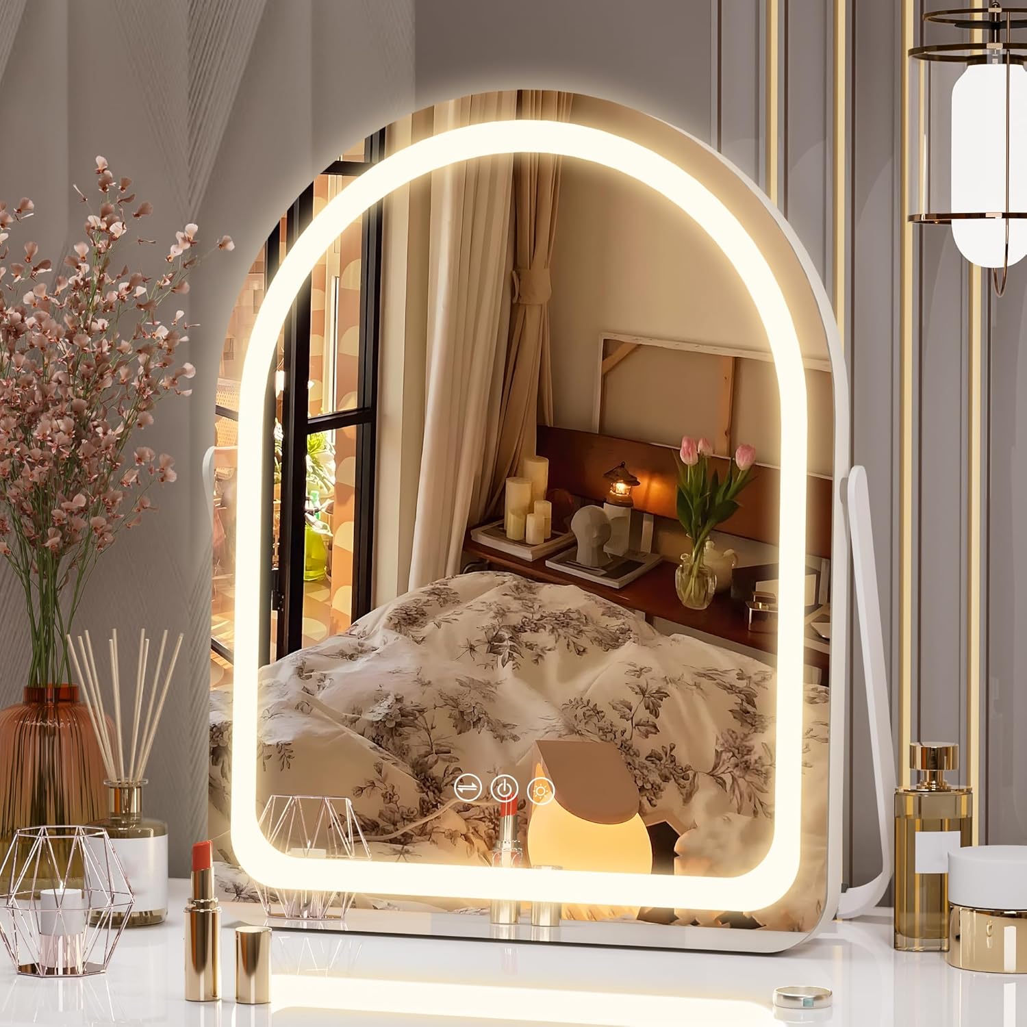 Vanity Mirror with Lights ArchedLED Makeup Mirror with Smart Touch