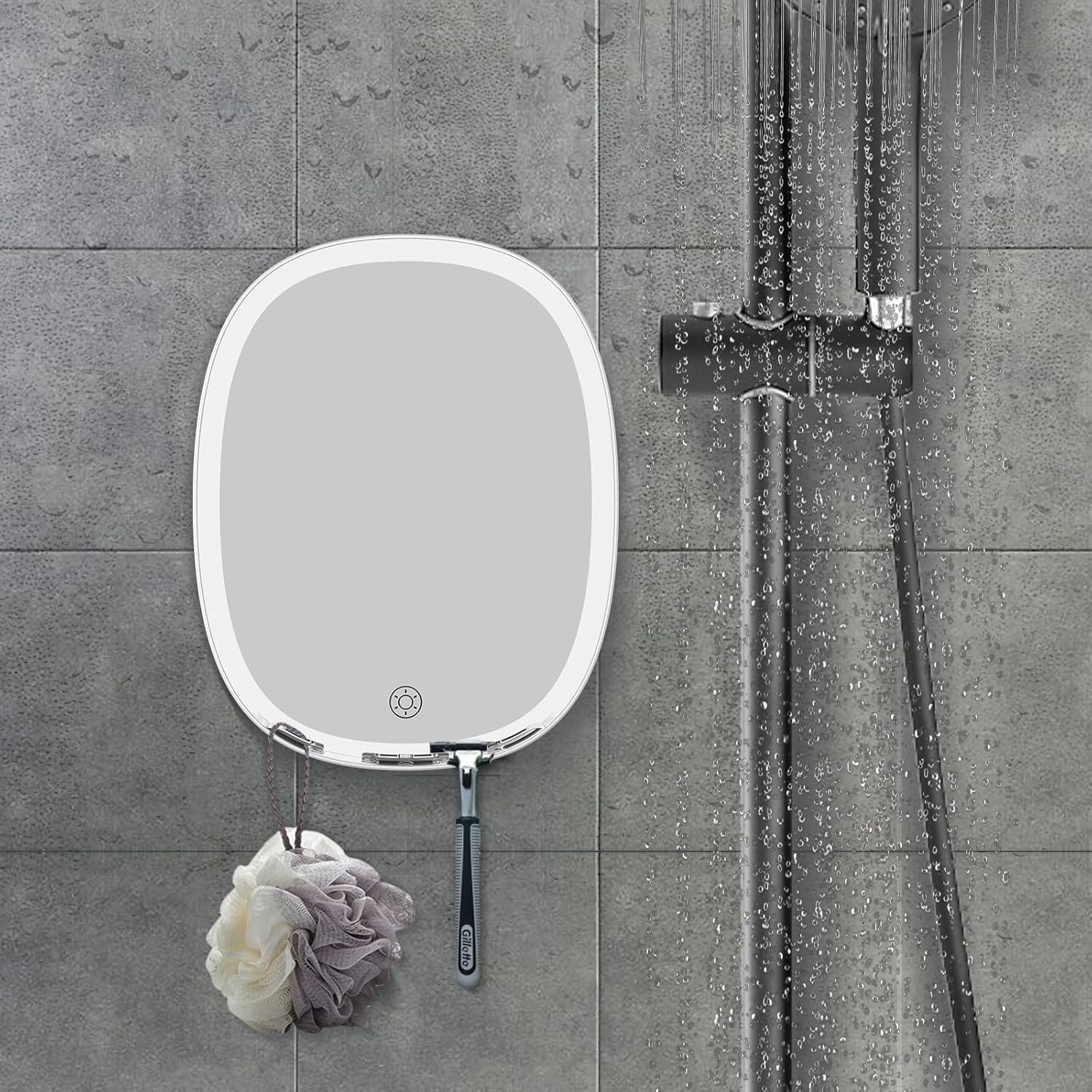 Fogless Lighted Shower Mirror for Shaving