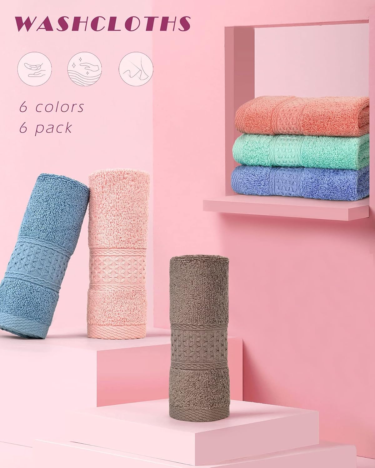 10-Pack Clean Bear Washcloth Set