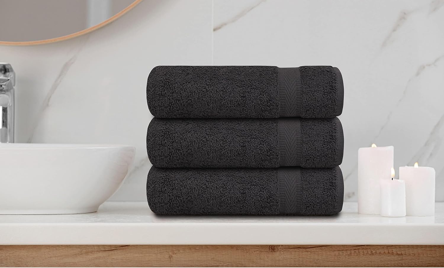 6-Piece Premium Terry Bath Towels Soft Quick Dry