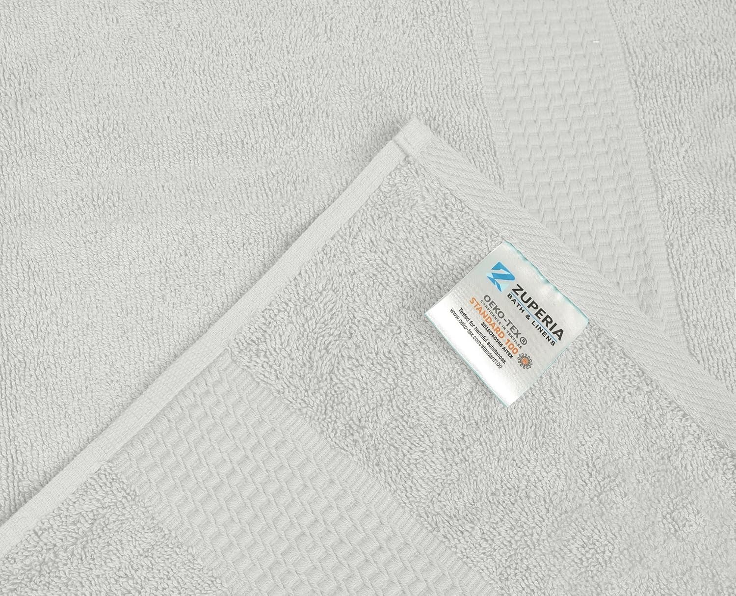 Zuperia Premium 100 Cotton Lightweight Absorbent 30x60-inch 4-Pack Cloud Grey