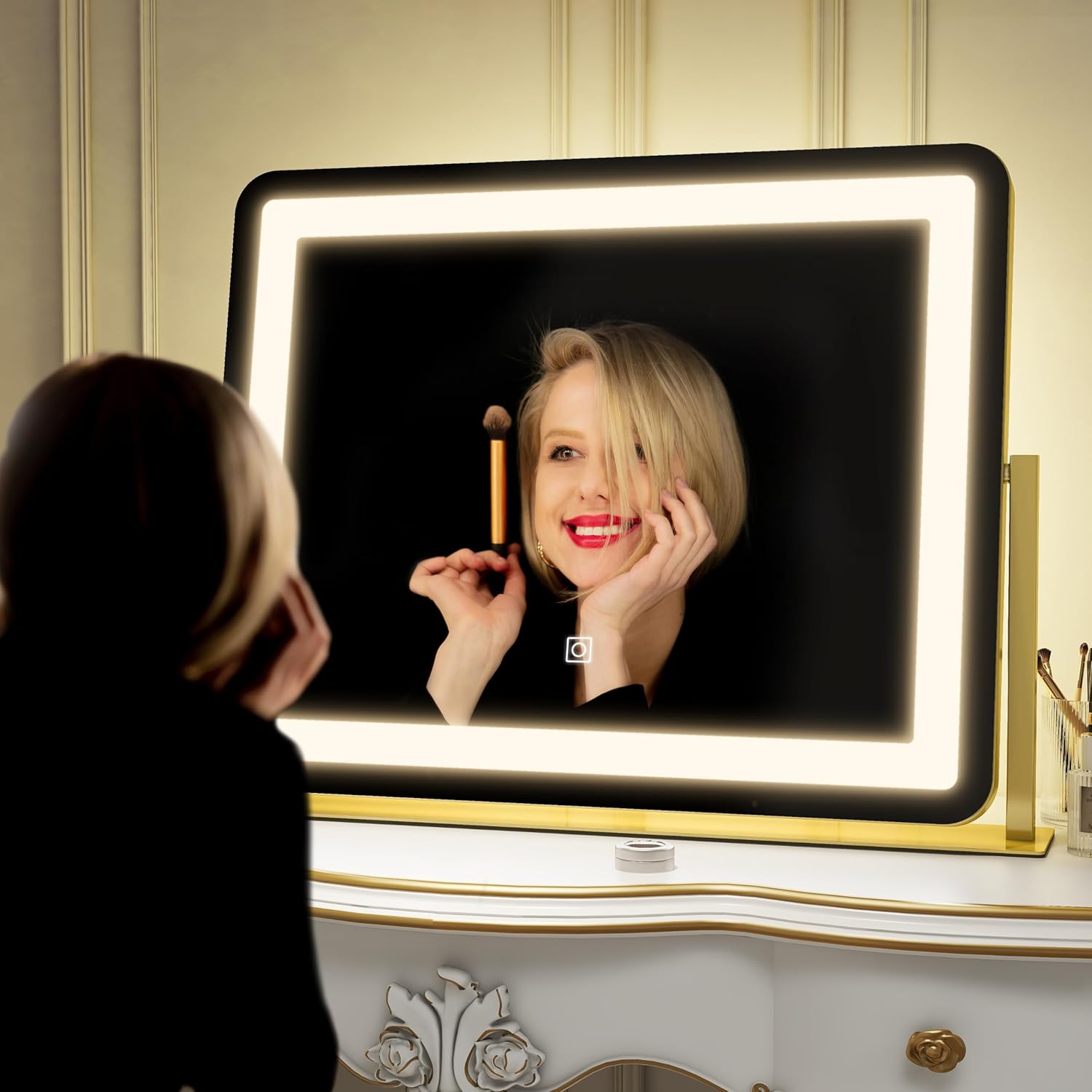 ROLOVE Gold Vanity Mirror