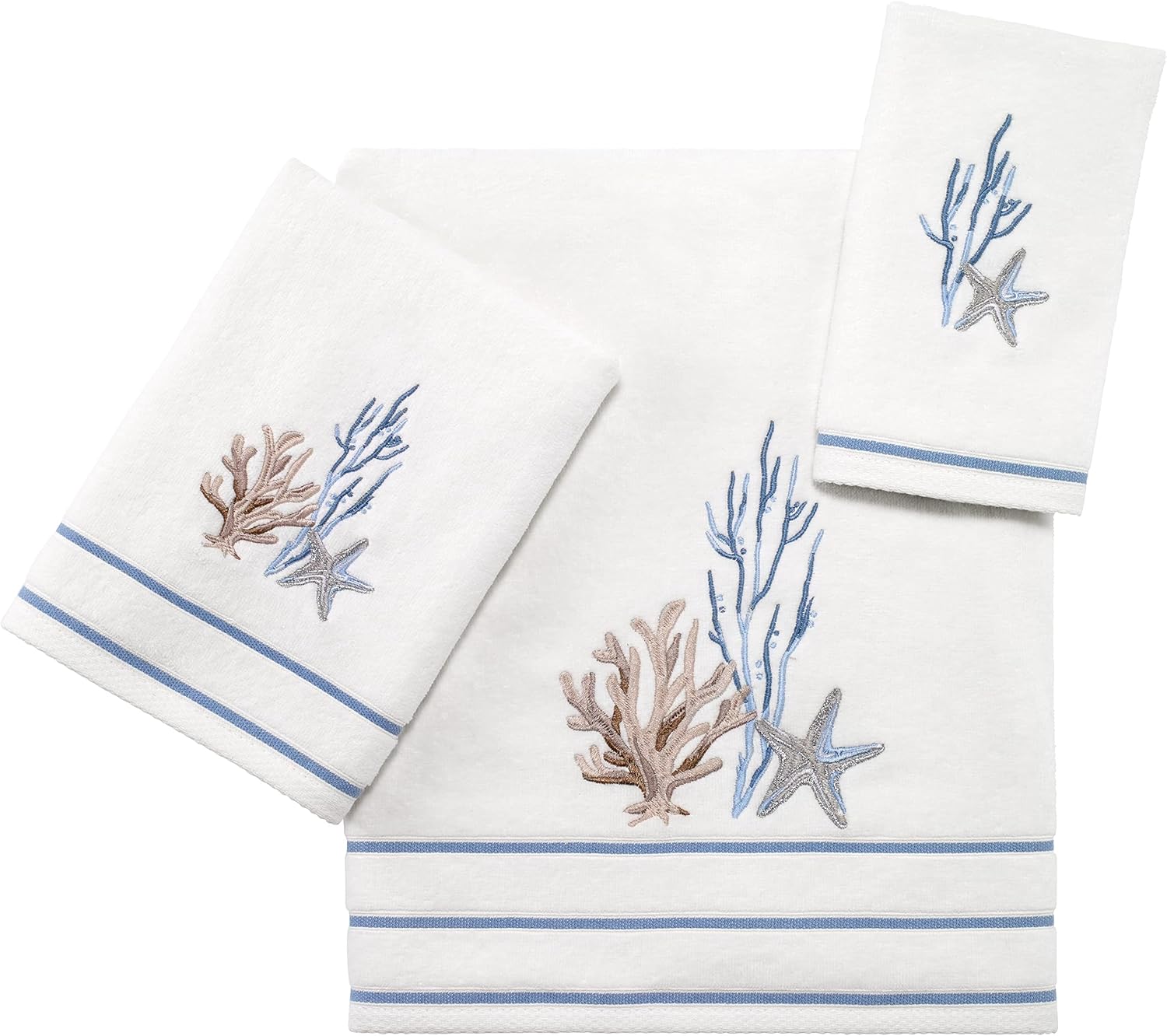 Avanti Linens - Soft Absorbent Cotton Hand Towel Abstract Coastal Collection