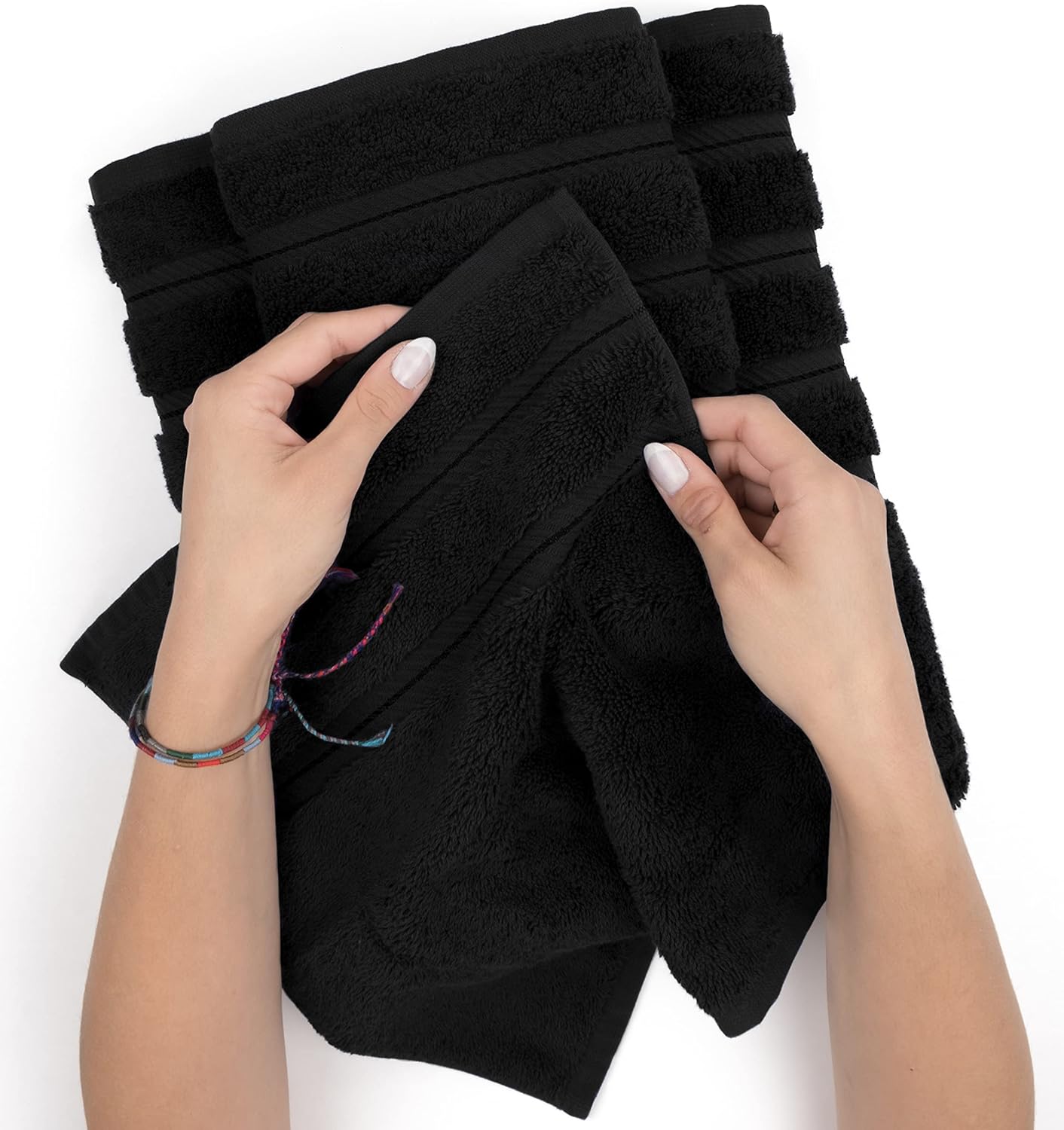 American Soft Linen Luxury 6 Piece Towel Set Black