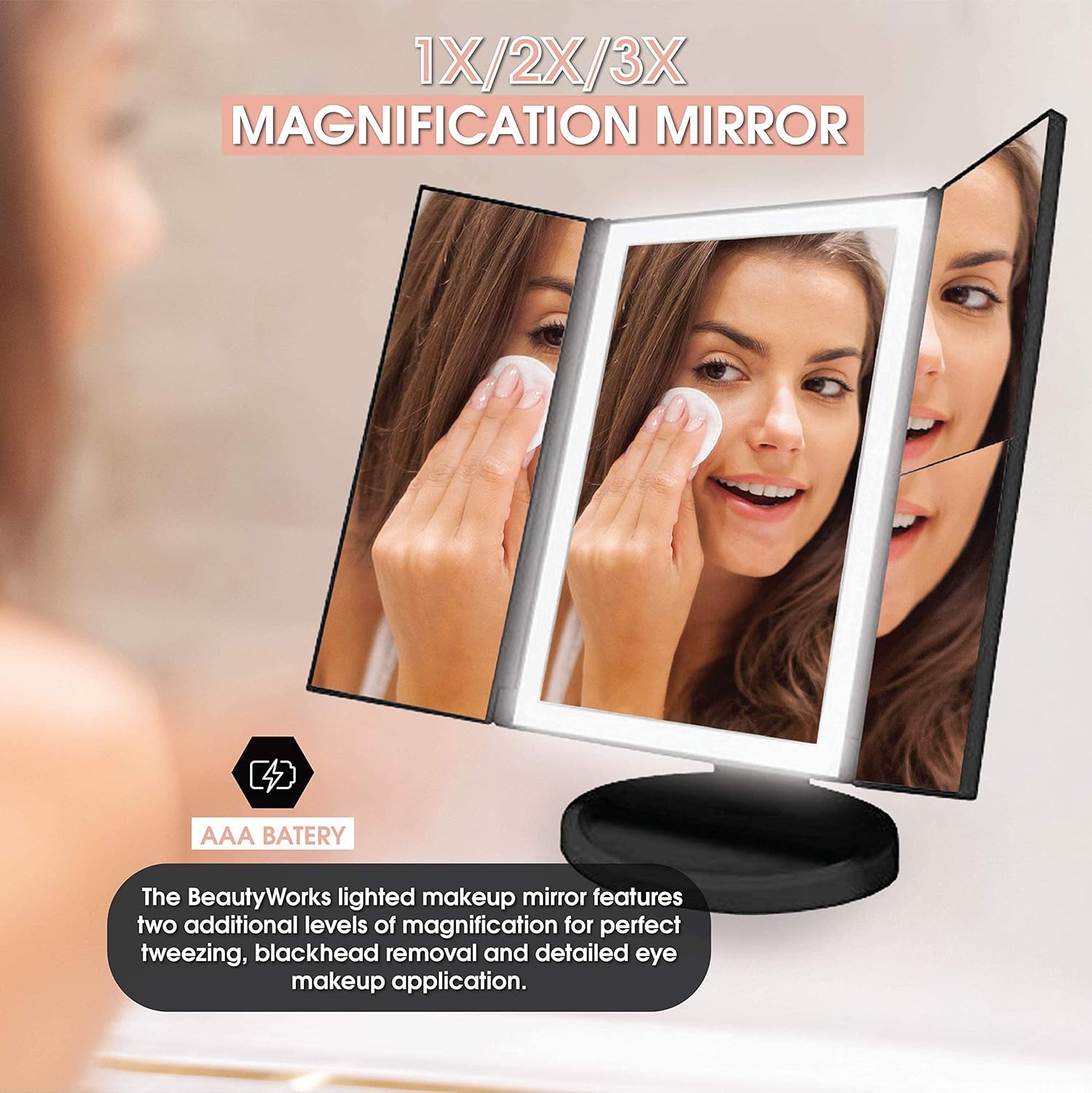 Backlit Makeup Vanity Mirror Illuminate 36-LED Touch-Screen Light Control