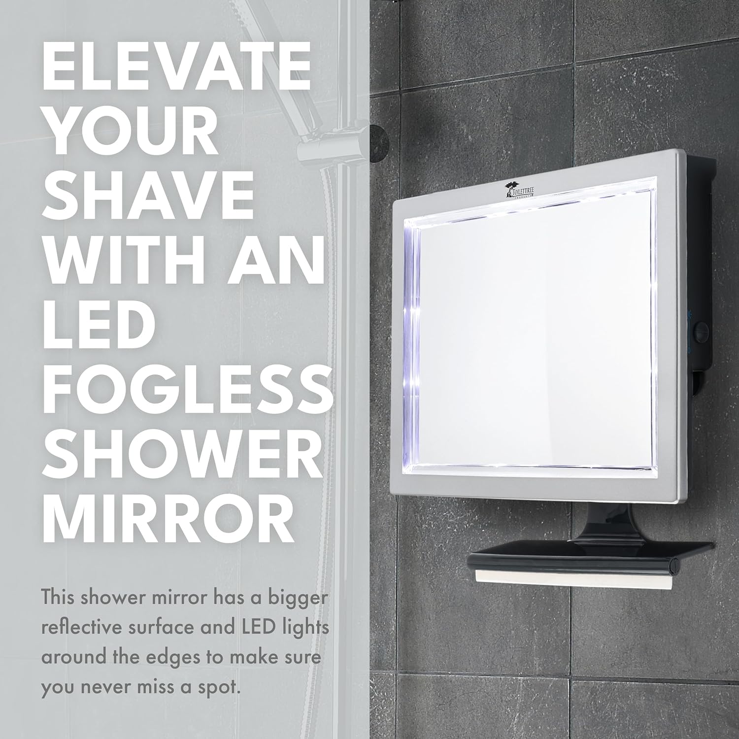 Luxury LED Fogless Shower Mirror by Toilettree Products