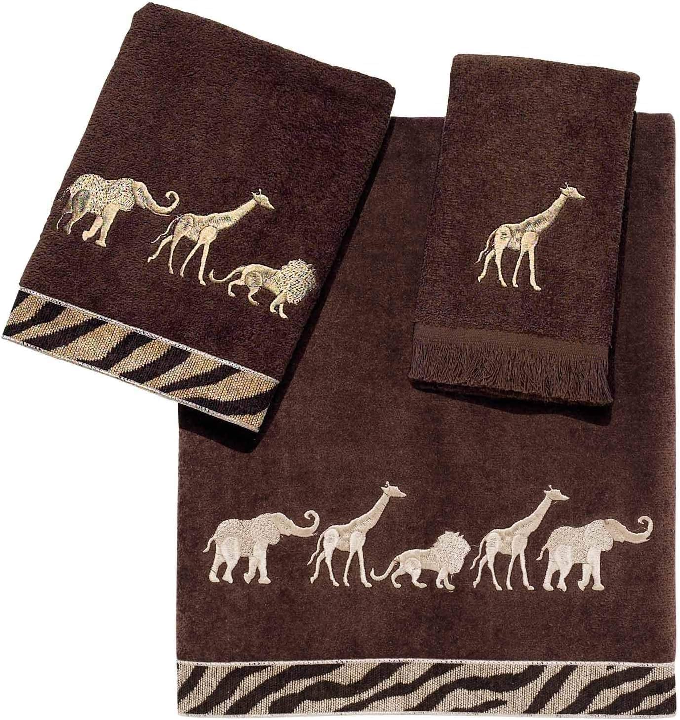 Fingertip Towel - Soft Cotton with Animal Embroidery